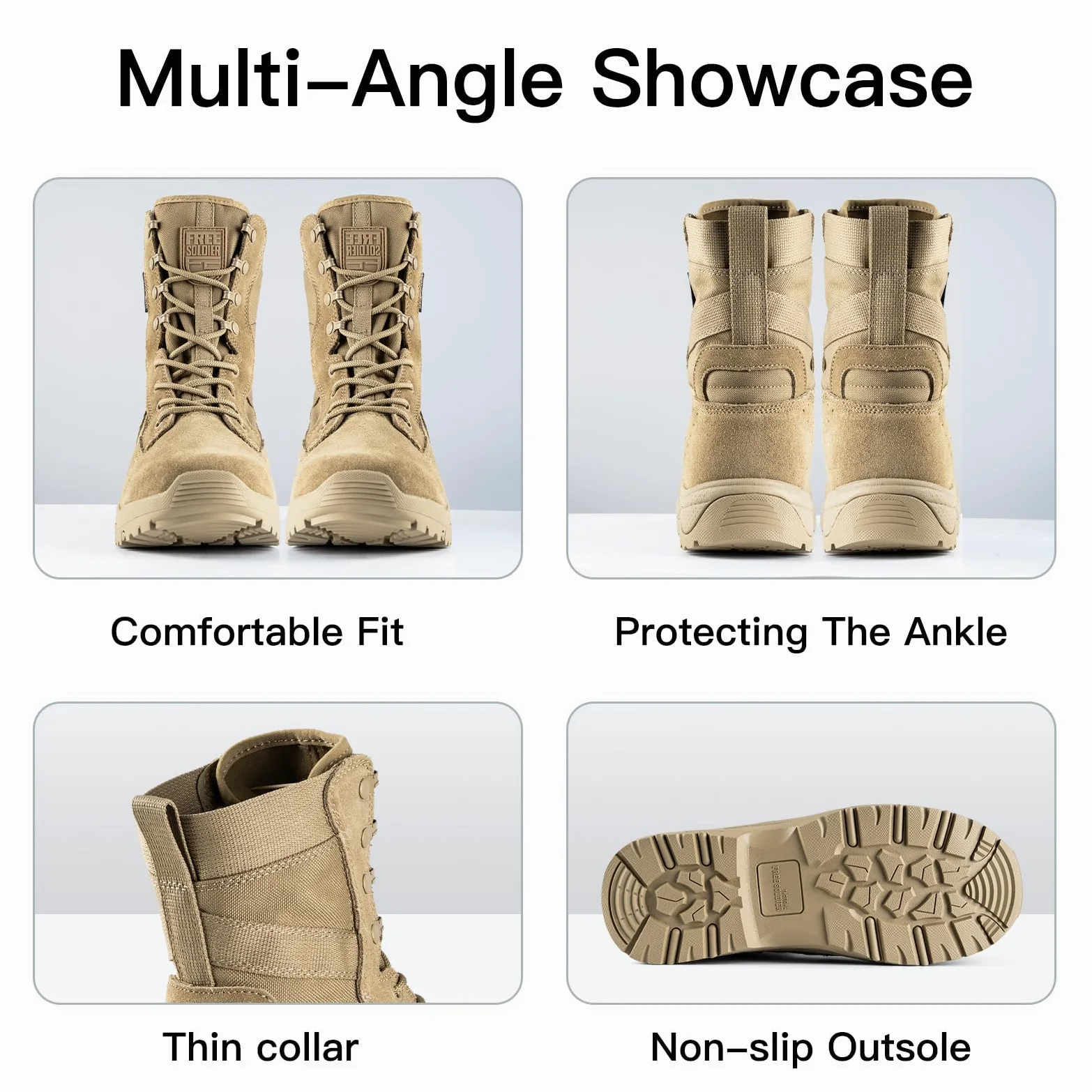 FREE SOLDIER Bottes Tactiques Femme 8 Pouces Légères Bottes de Combat Durables Bottes Militaires de Travail À L'Extérieur Bottes de Désert Pour Femme