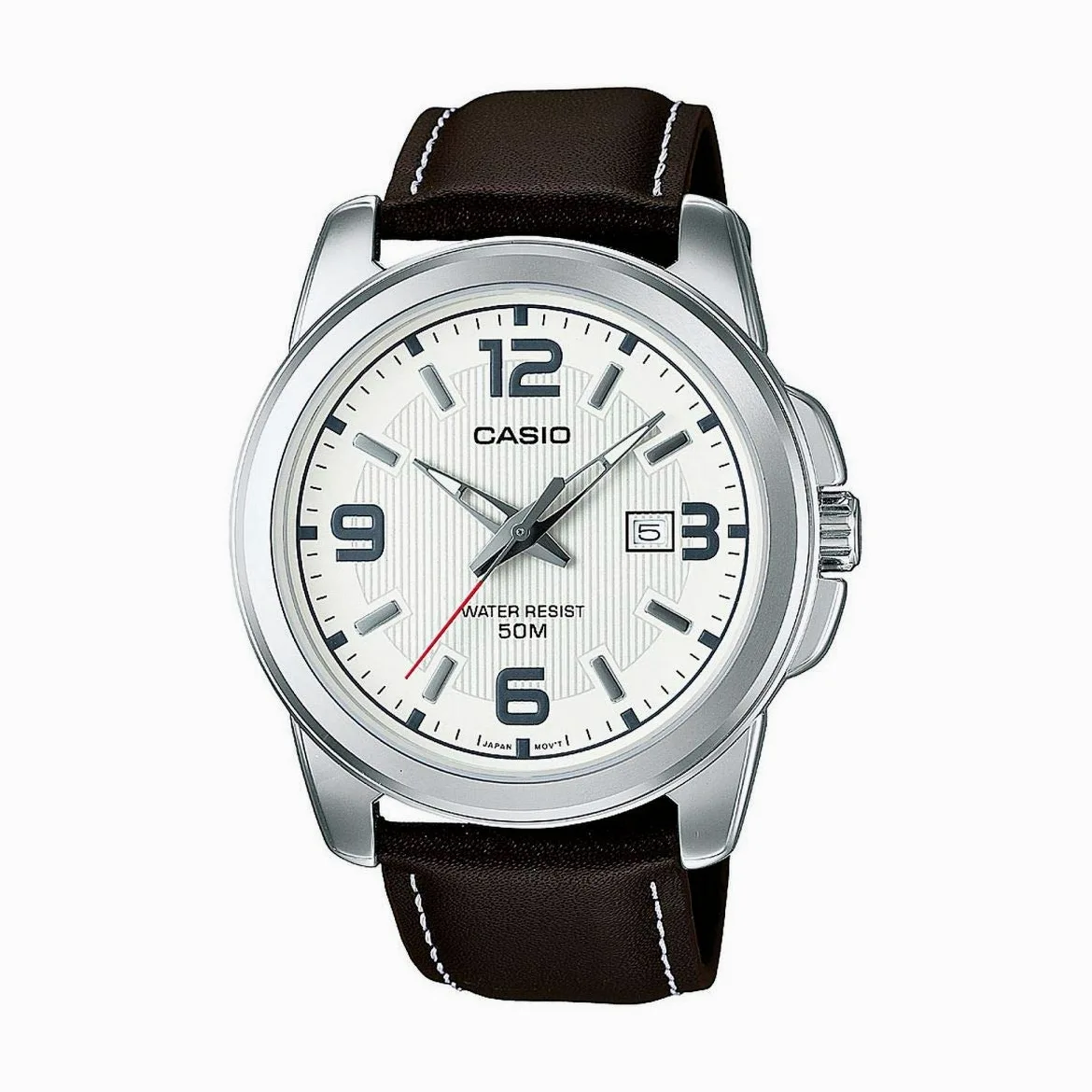 Casio Herren Analog Quarz mit Edelstahl Armbanduhr