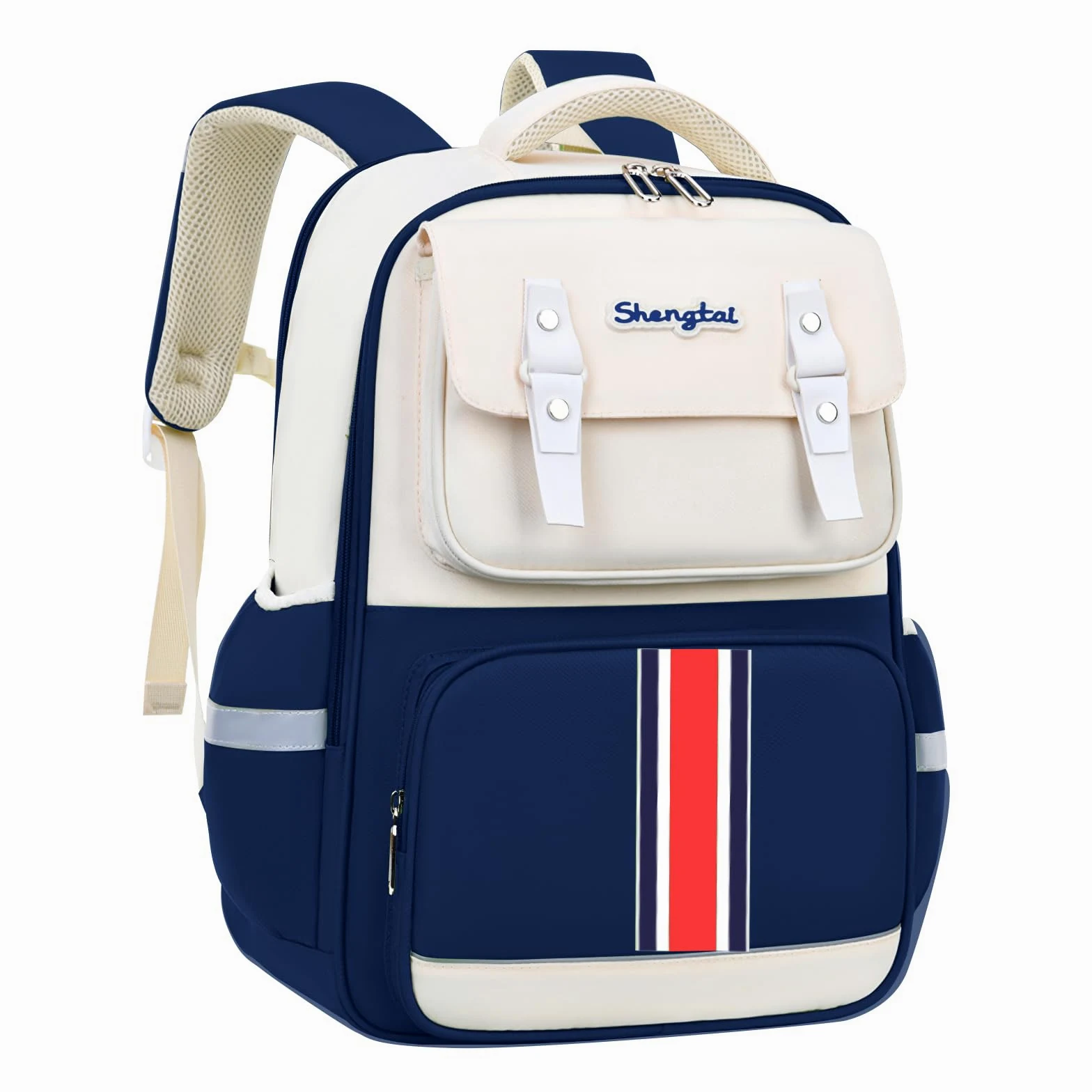Amythe Sac à Dos Garçon Ergonomique Primaire,Cartable Enfant Scolaire avec Ceinture Poitrine, Sac Ecole Imperméable pour CP CE 6 à 10 ans-Bleu
