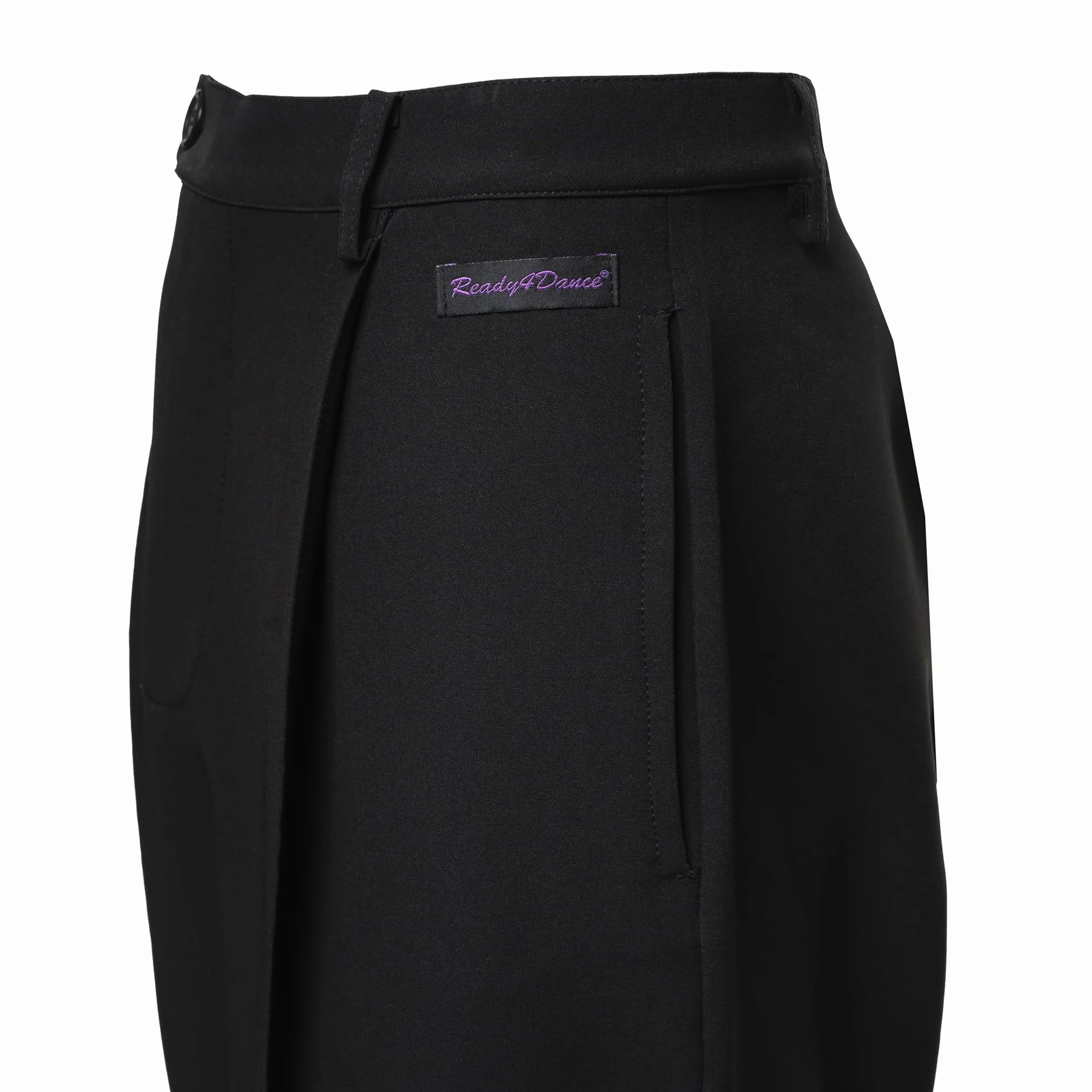 Pantalon pour homme pour danse standard et danse de salle avec plis devant et poches passepoilées