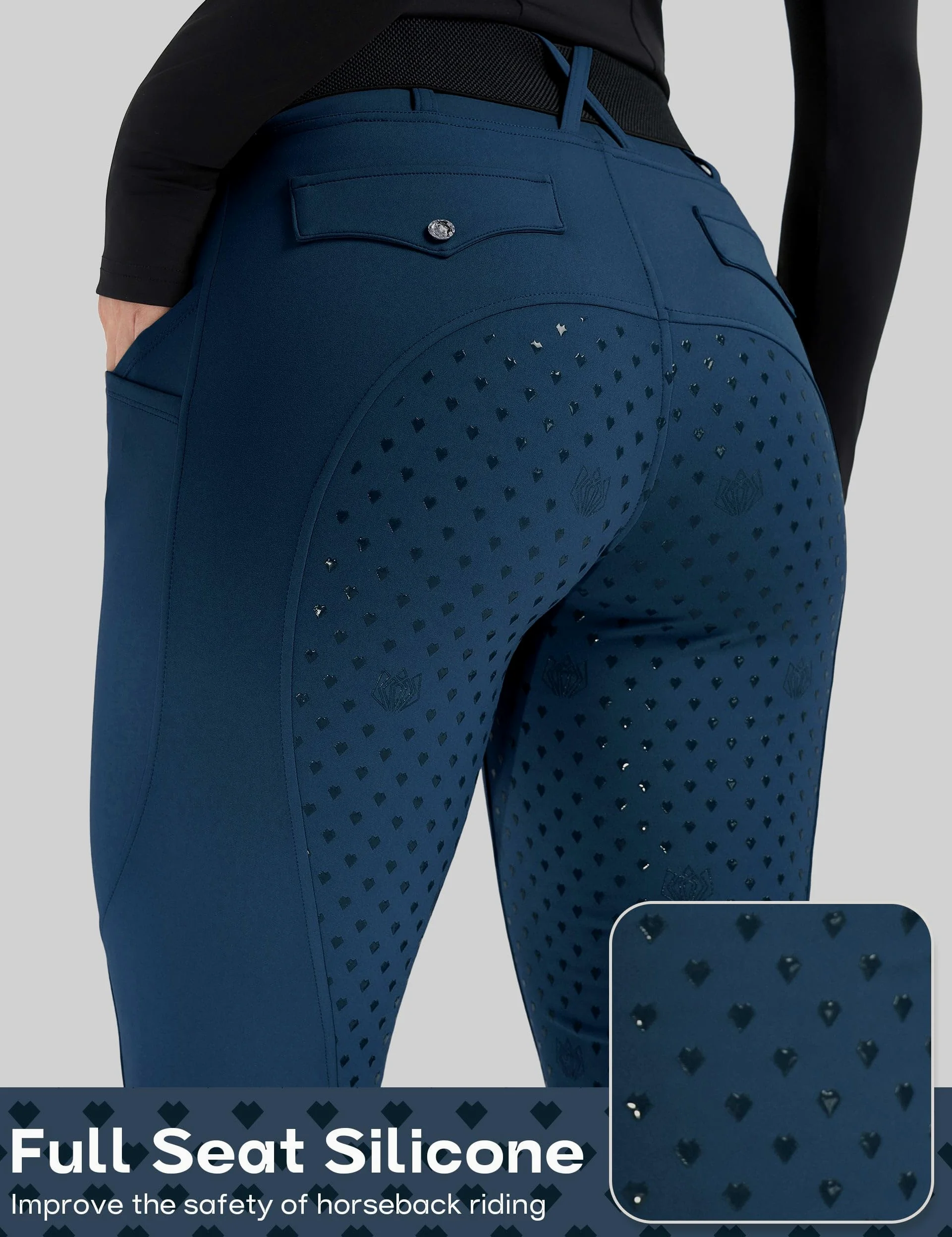 FitsT4 Sports Pantalon d'équitation pour femme - Taille haute - Avec poches