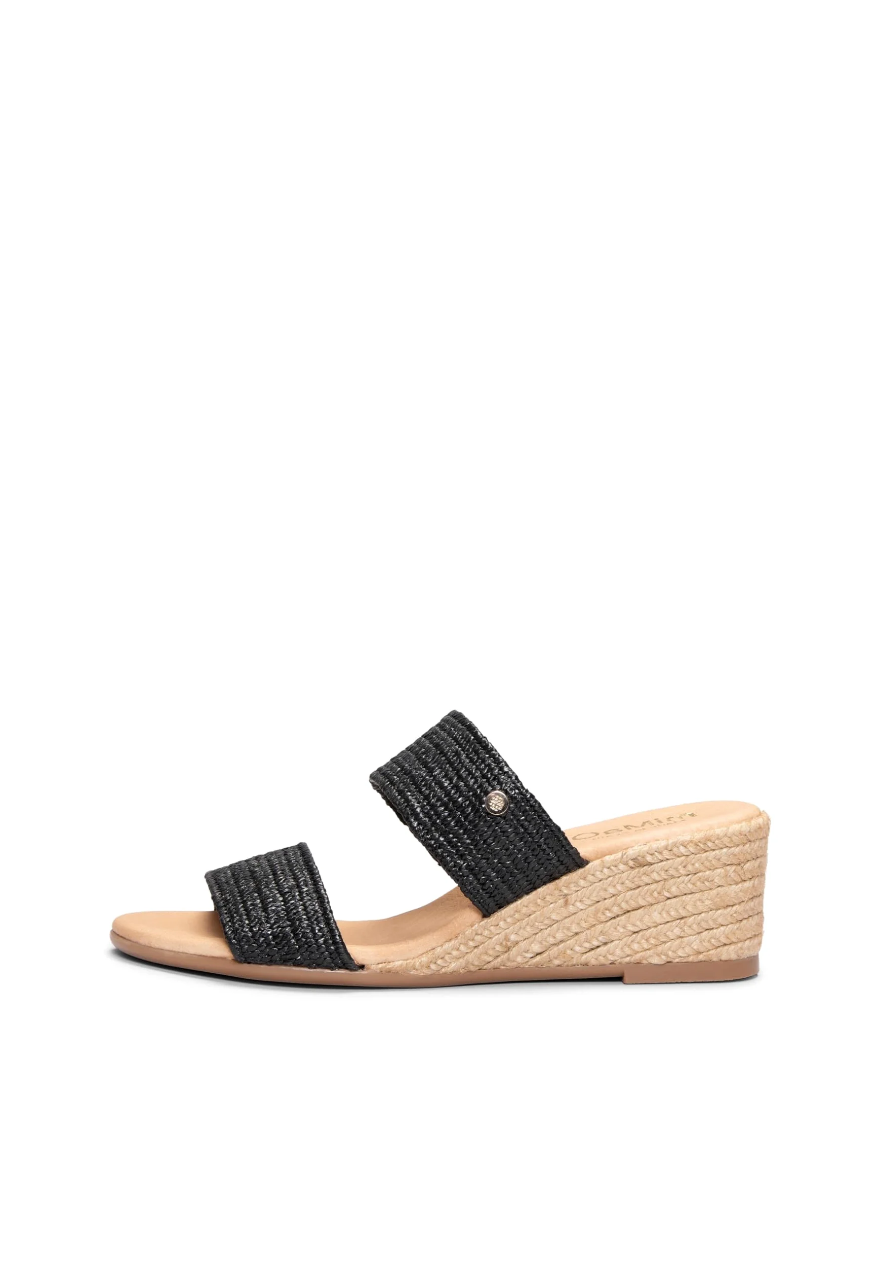 miMaO. Mules à talon compensé de type espadrilles. Fabrication artisanale