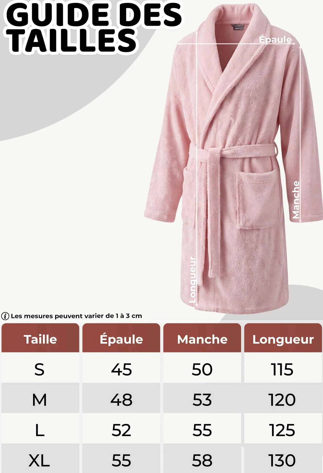 KDO MAGIC Peignoir de bain femme personnalisé - Brodé avec un prénom - Matière éponge - Plusieurs coloris - Cadeau maman noël, anniversaire, fête des mères
