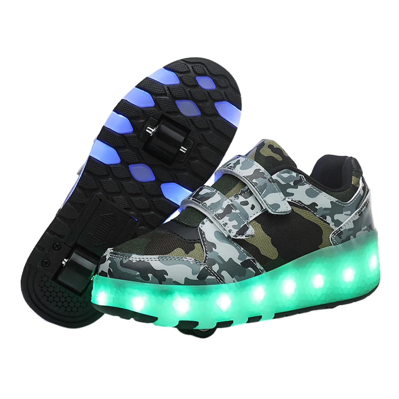 Hixingo Chaussure à Roulette pour Enfants, Patins à Roulettes avec Roues LED, Chaussures de Skateboard à Crochet et Boucle