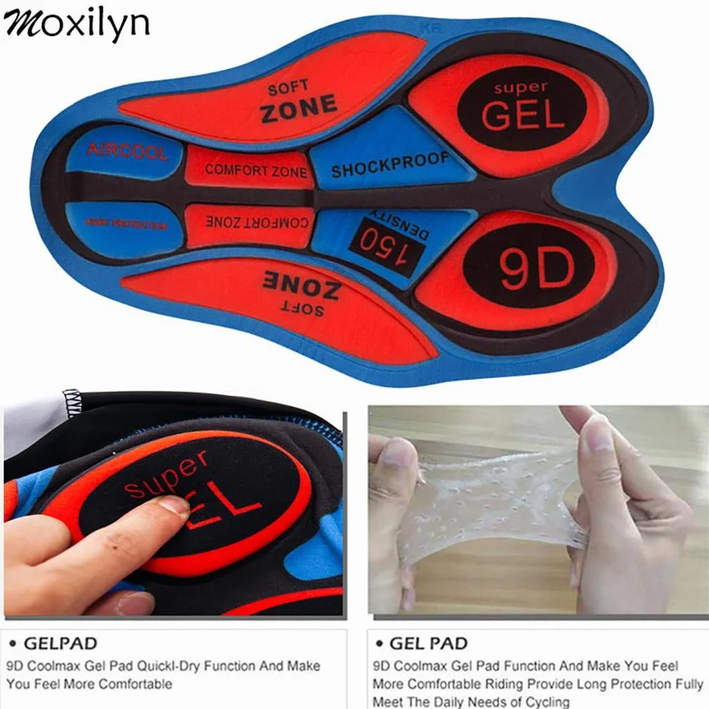 Moxilyn Ensemble maillot de cyclisme à manches courtes pour homme - Maillot de cyclisme à manches courtes + pantalon de cyclisme avec gel 9D - Veste et pantalon de cyclisme en gaze d'origine