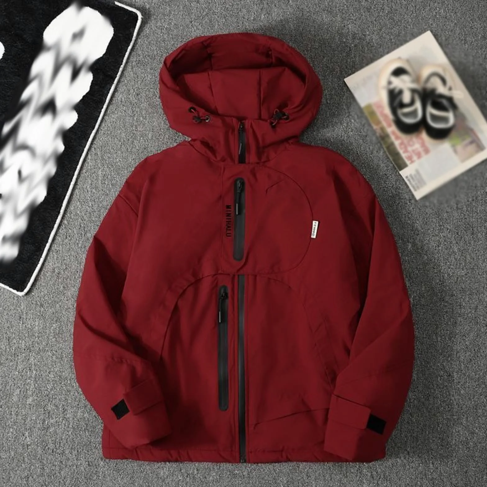Veste coupe-vent pour garçon - Manteau de randonnée léger - Veste de pluie respirante - Printemps automne - Veste de loisirs avec capuche