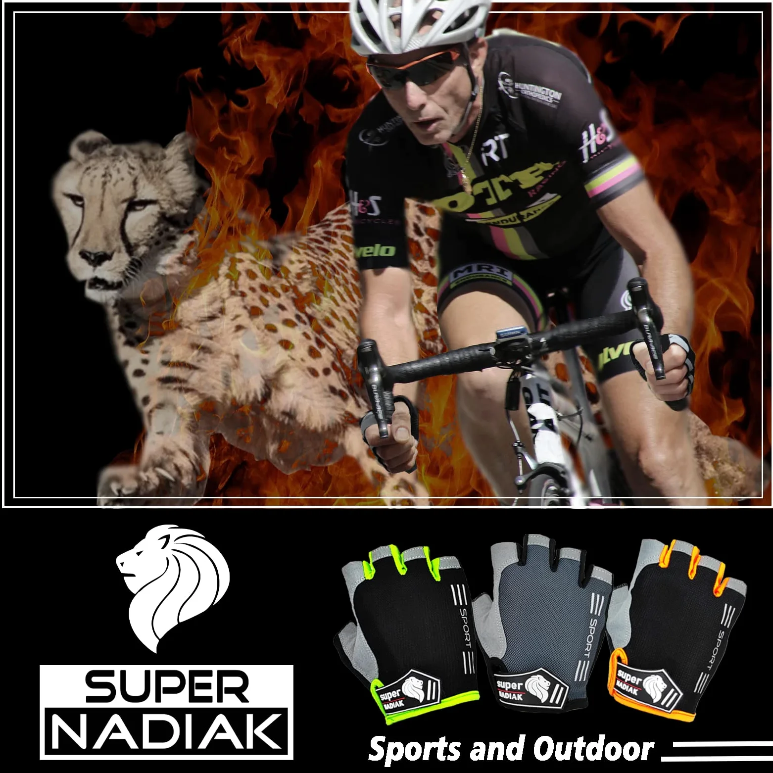 Gants de vélo-Gants Cycliste Half Finger-Accessoires de vélo-City Bike,Mountain Bike,BMX,Road Bike