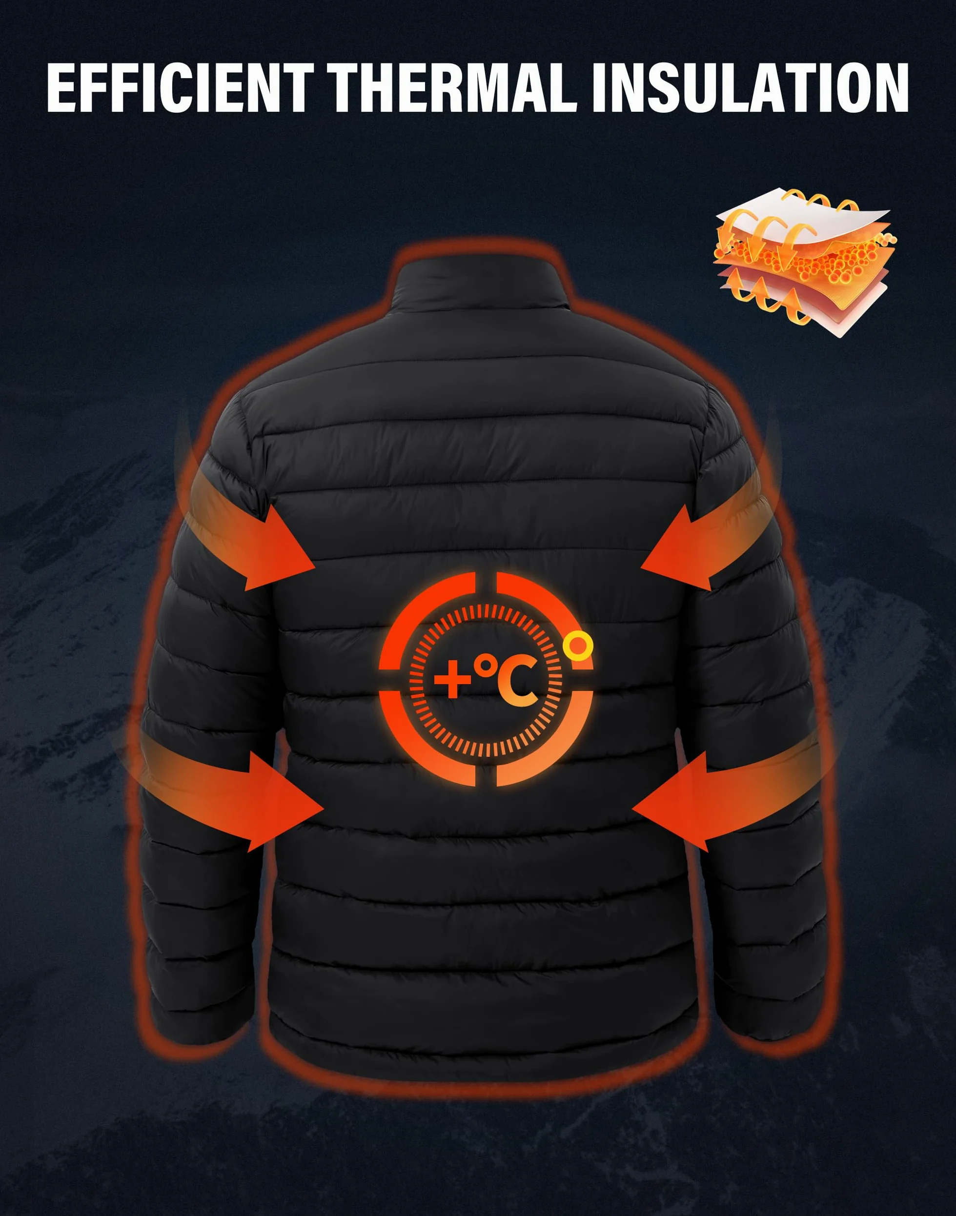 Pioneer Camp Veste matelassée homme - Veste de transition légère et chaude style doudoune, imperméable et coupe-vent, manteau d'hiver avec 4 poches, pliable pour loisirs, randonnée et voyage