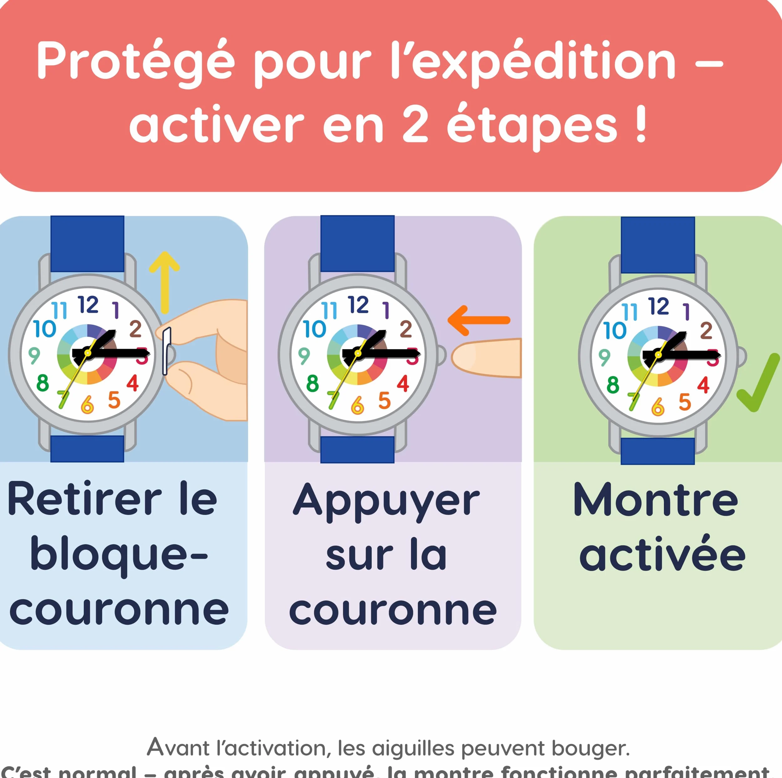 Kiddus Montre Enfant Fille et Garçon à partir de 5 Ans, Montre Éducative Analogique à Aiguilles, Apprentissage de l'Heure, Mouvement Japonais