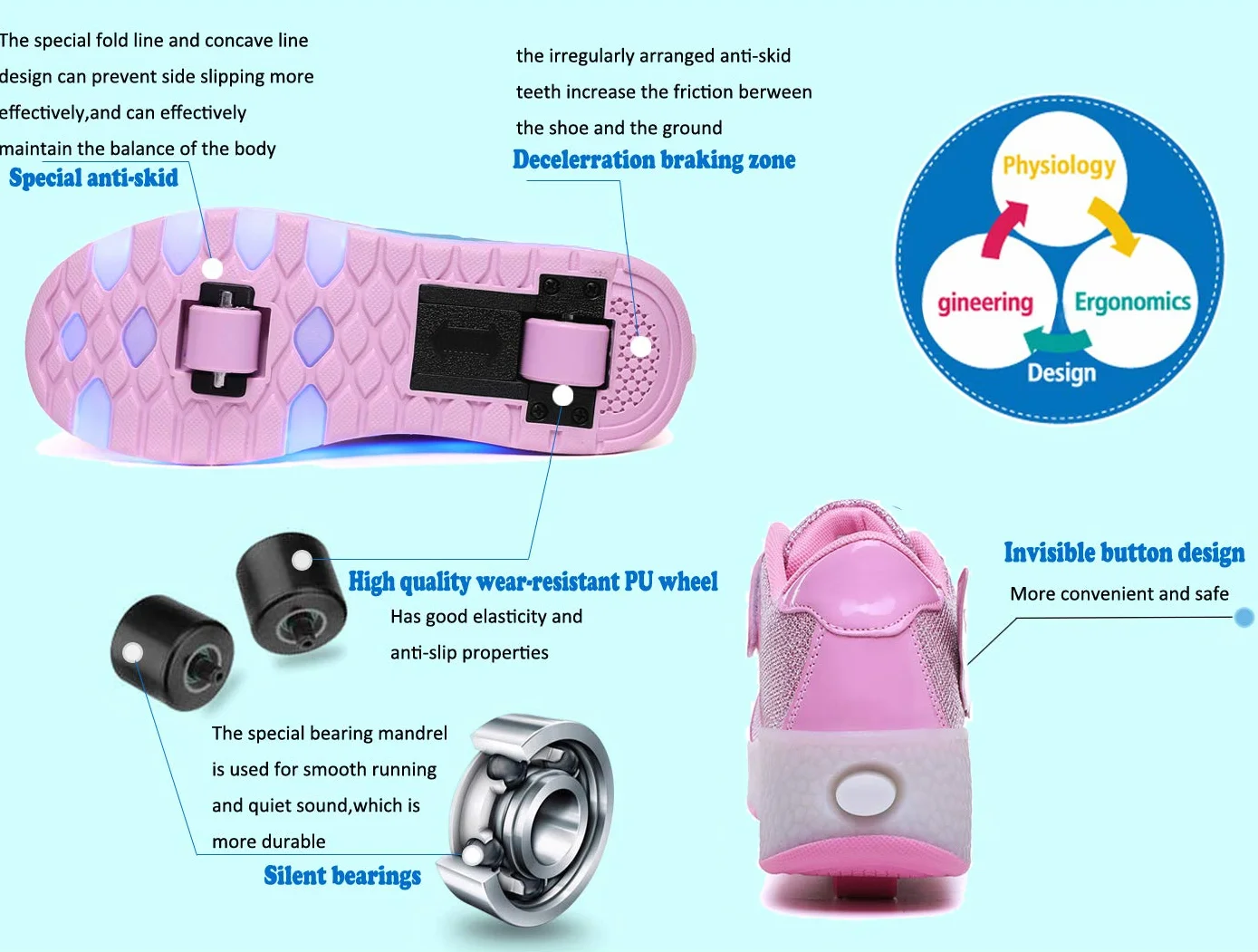 Chaussures à roulettes LED Lumières Clignotante Patins à roulettes pour Unisexe Enfants Retractable Basket a Roulette,Mode Skateboard Roller Garçons Fille Amie Creative Cadeau