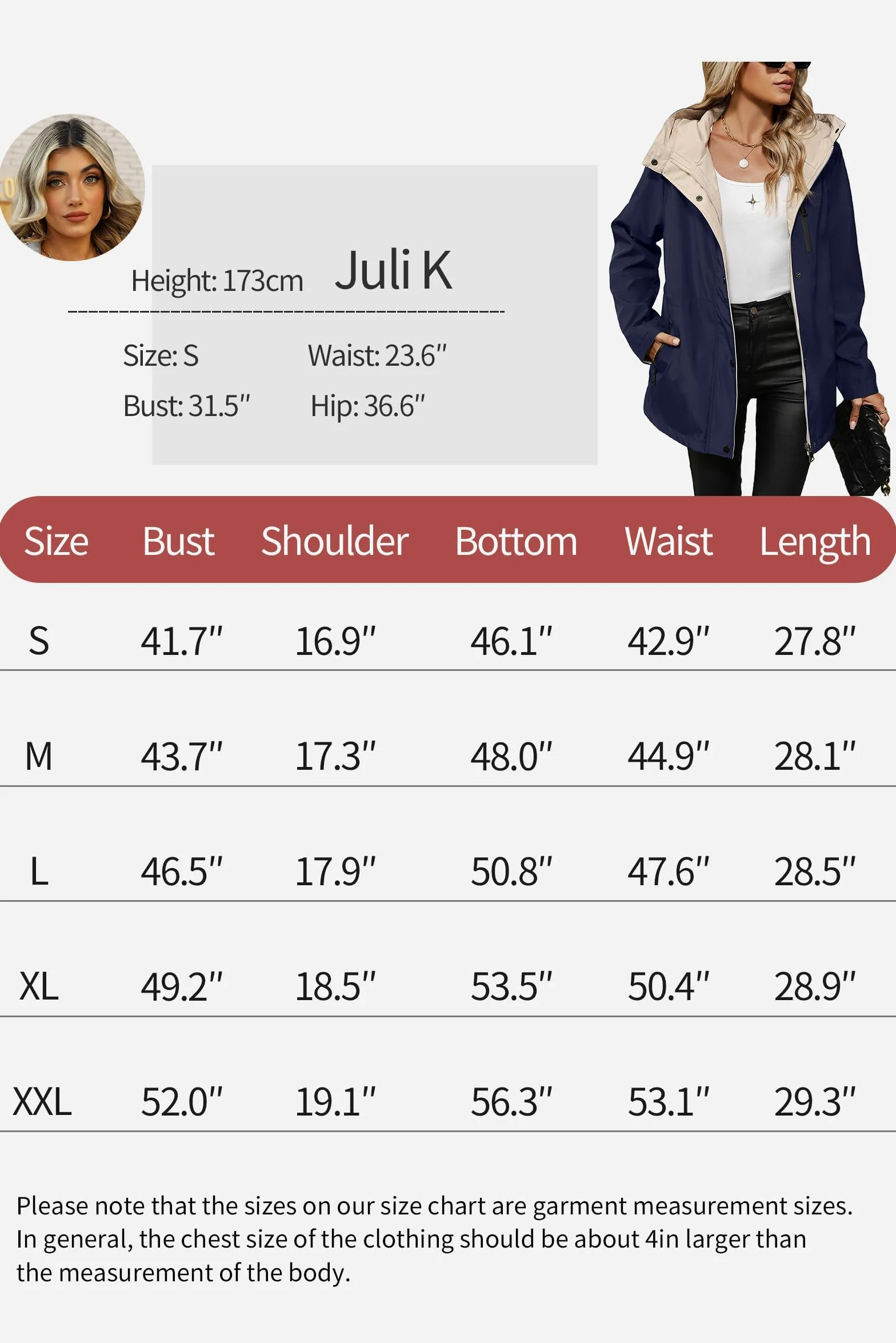 Giolshon Manteau léger coupe-vent pour femme, veste zippée à manches longues, imperméable d'extérieur avec capuche