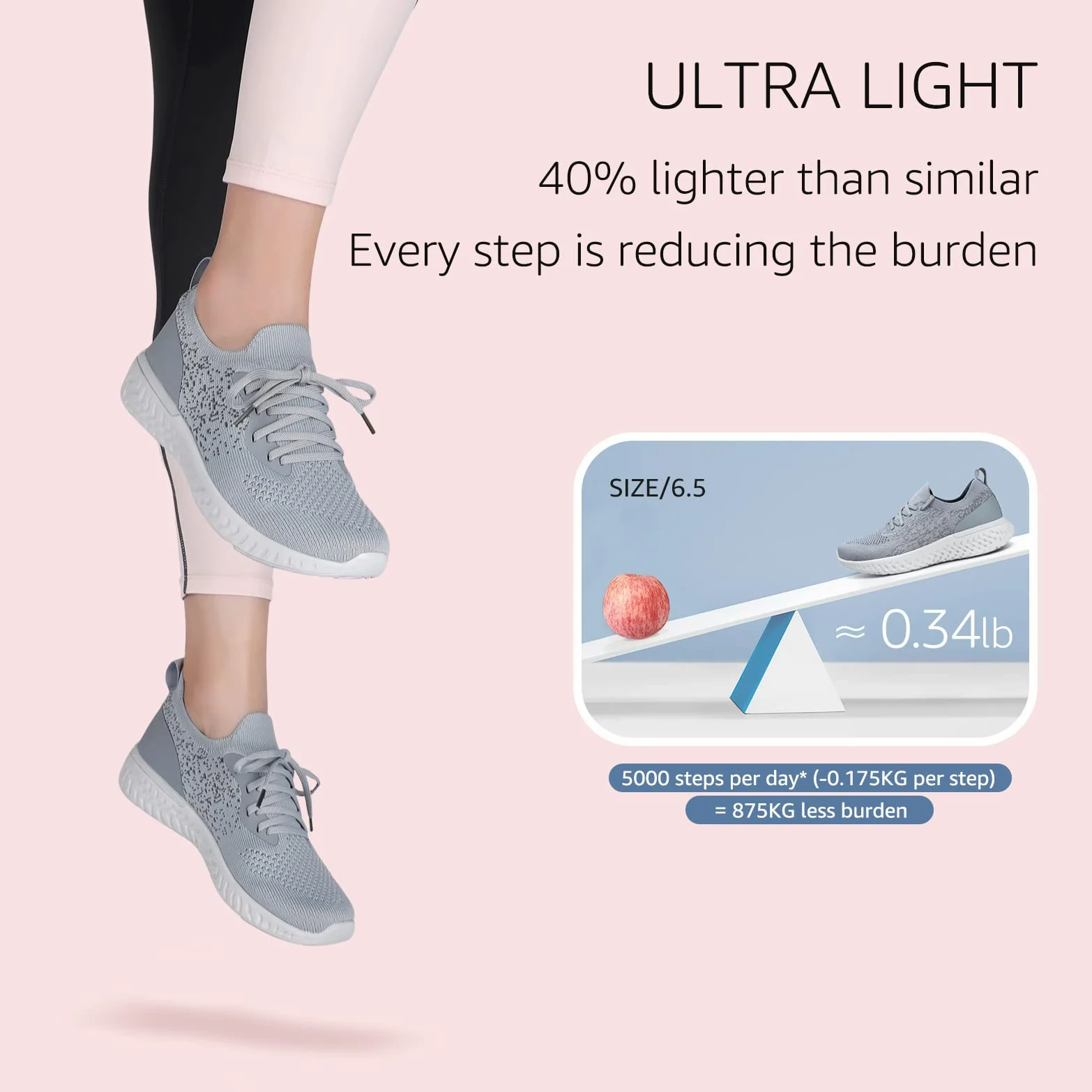 HKR Basket Femme Confort Chaussure de Running Marche Sport Legere Casual Fitness Sneakers