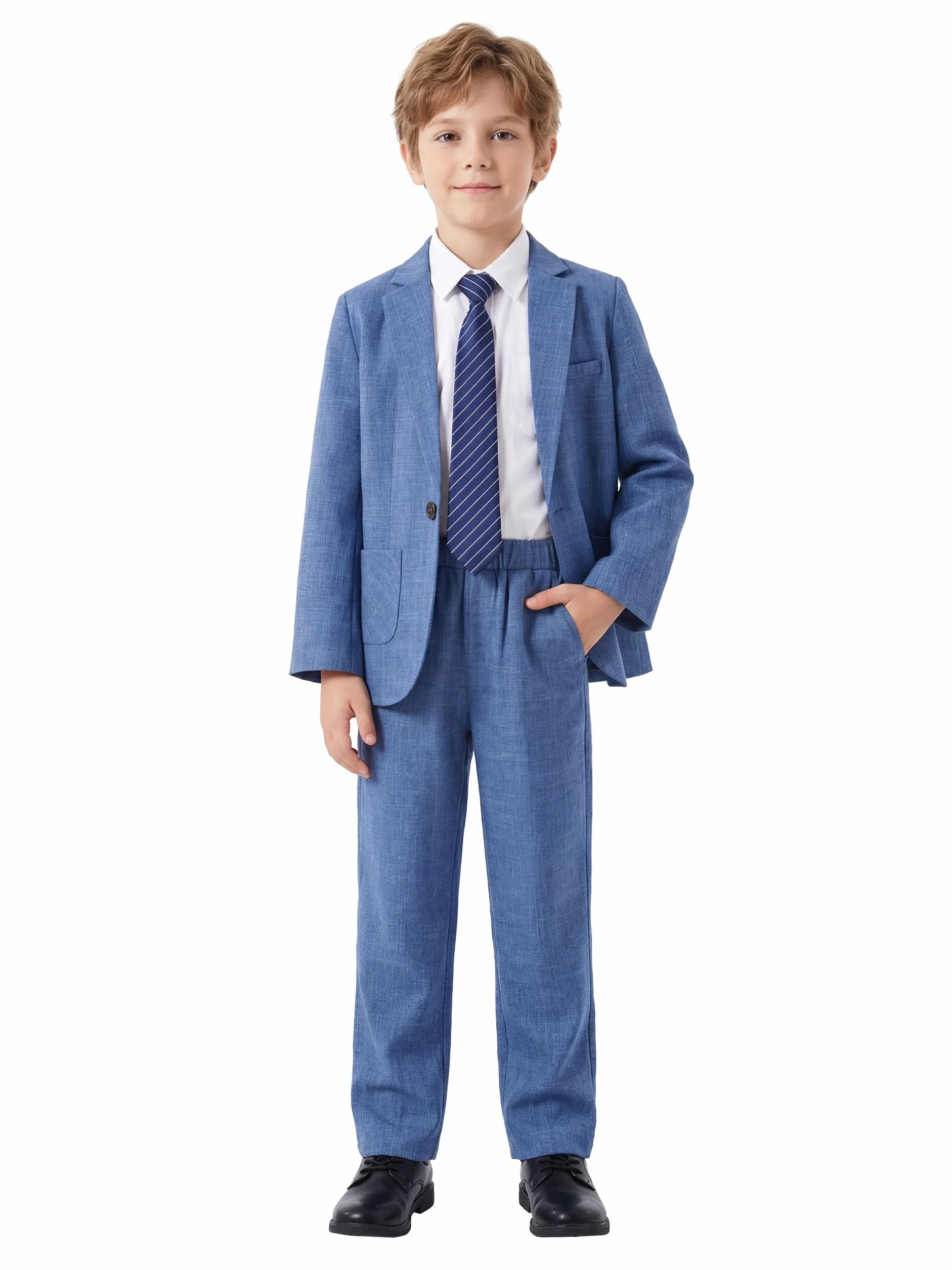 LOLANTA Costume Enfant, Ensemble 2 Pièces Garçons Tenues de Fête de Mariage Blazer et Pantalon, Tenue de Bal, 3-13 Ans