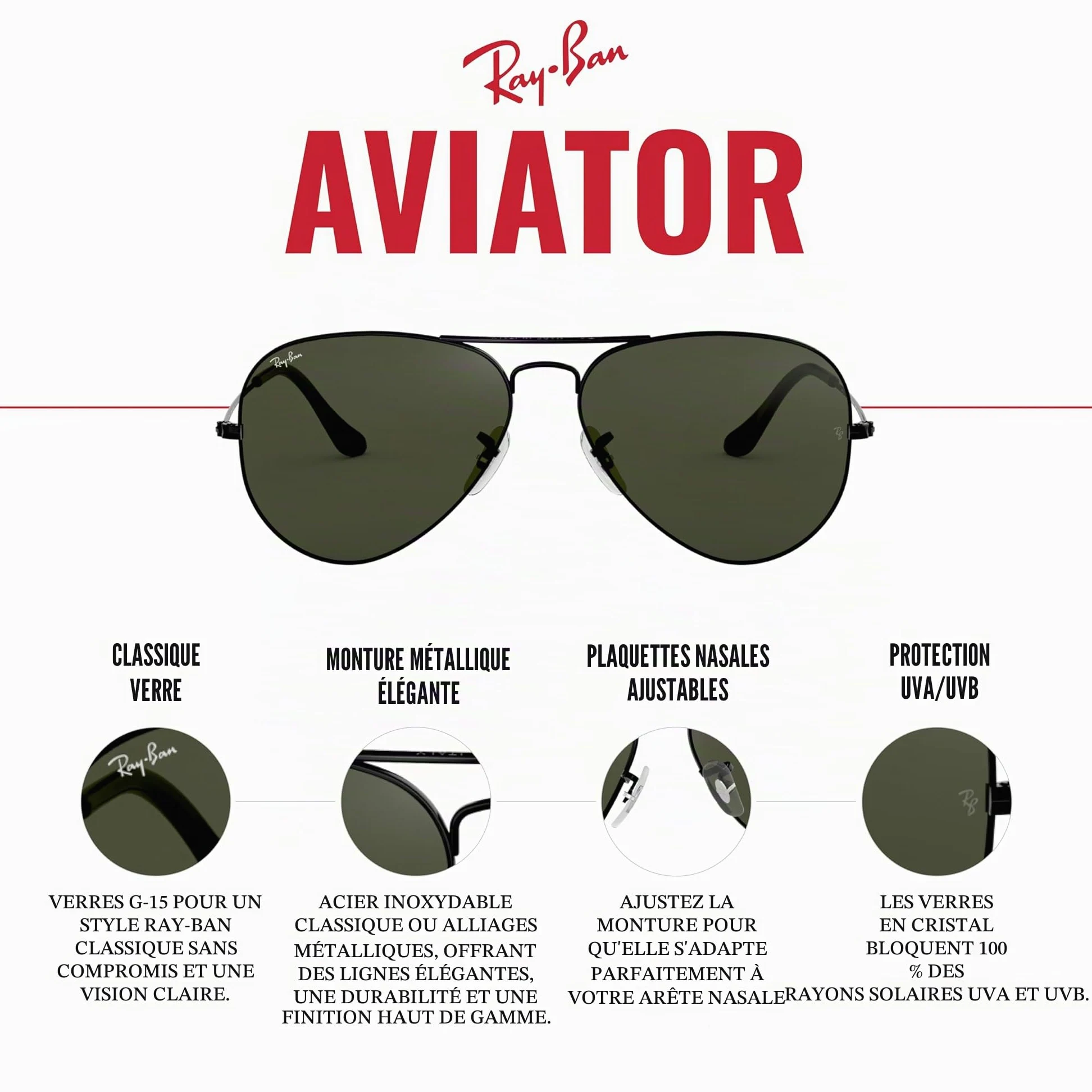 Ray-Ban Aviator Montures de lunettes Mixte (lot de 1)