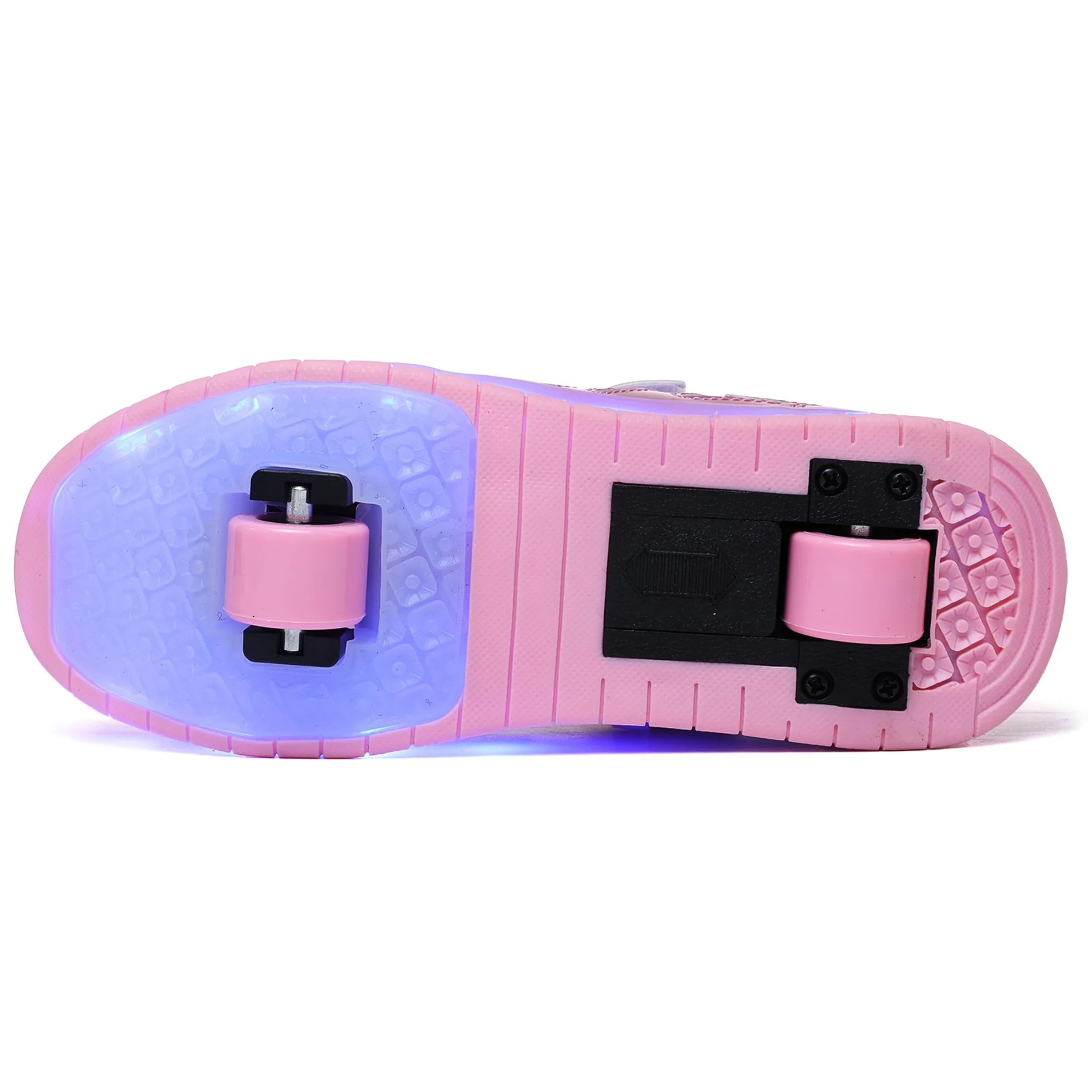 Garçon et Fille LED Lumières Clignotante Patins à roulettes,Unique Double Rétractables Roues Rechargeables,Skateboarding Shoes Outdoor Sports Gymnastique Sneakers