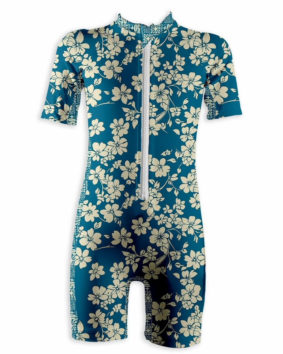 Combinaison Anti-UV 50+ pour Enfant, Maillot de Bain Protection Solaire, Bleu Marine