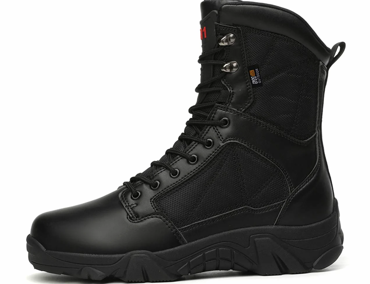 5.AA Hommes Bottes Militaire avec Fermeture Latérale, Bottes Patrouille Combat Tactique Recrues Armée Désert Sécurité Militaire Chaussure