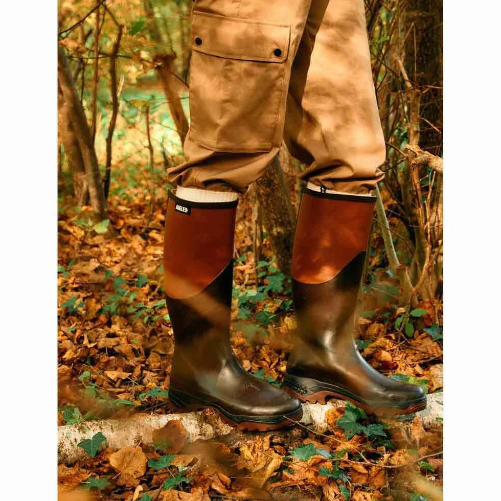 Aigle PARCOURS 2 – Bottes en Caoutchouc anti-fatigue Femme | Idéales chasse, travail et agriculture | Confort longue durée | 100% imperméables | Fabriqué en France
