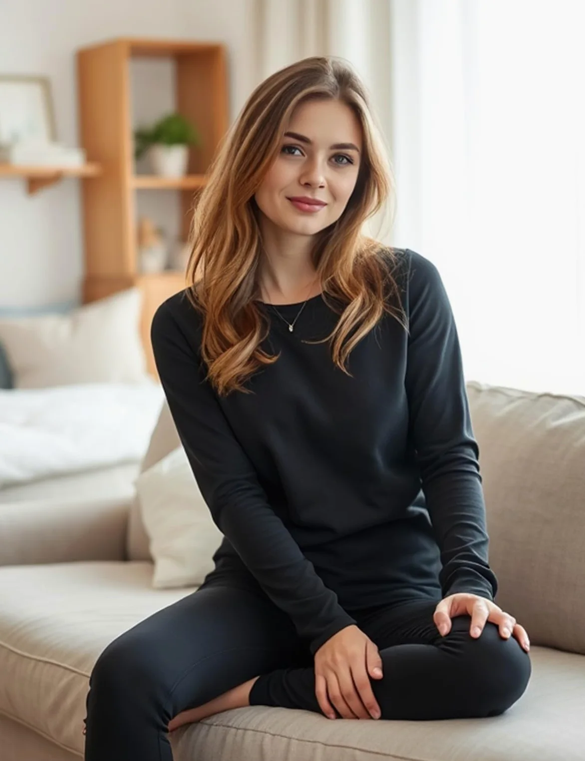 Ensemble de sous-vêtements Thermiques pour Femme avec Couche de Base doublée en Polaire pour Temps Froid