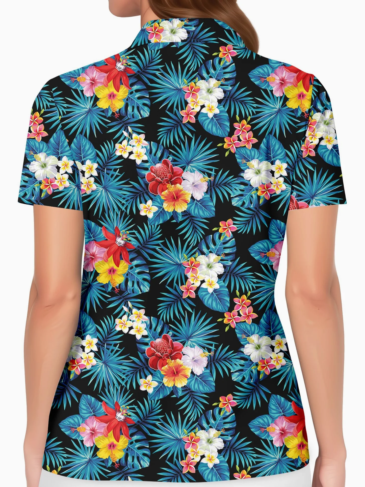 PAGYMO Polo de golf hawaïen amusant pour femme