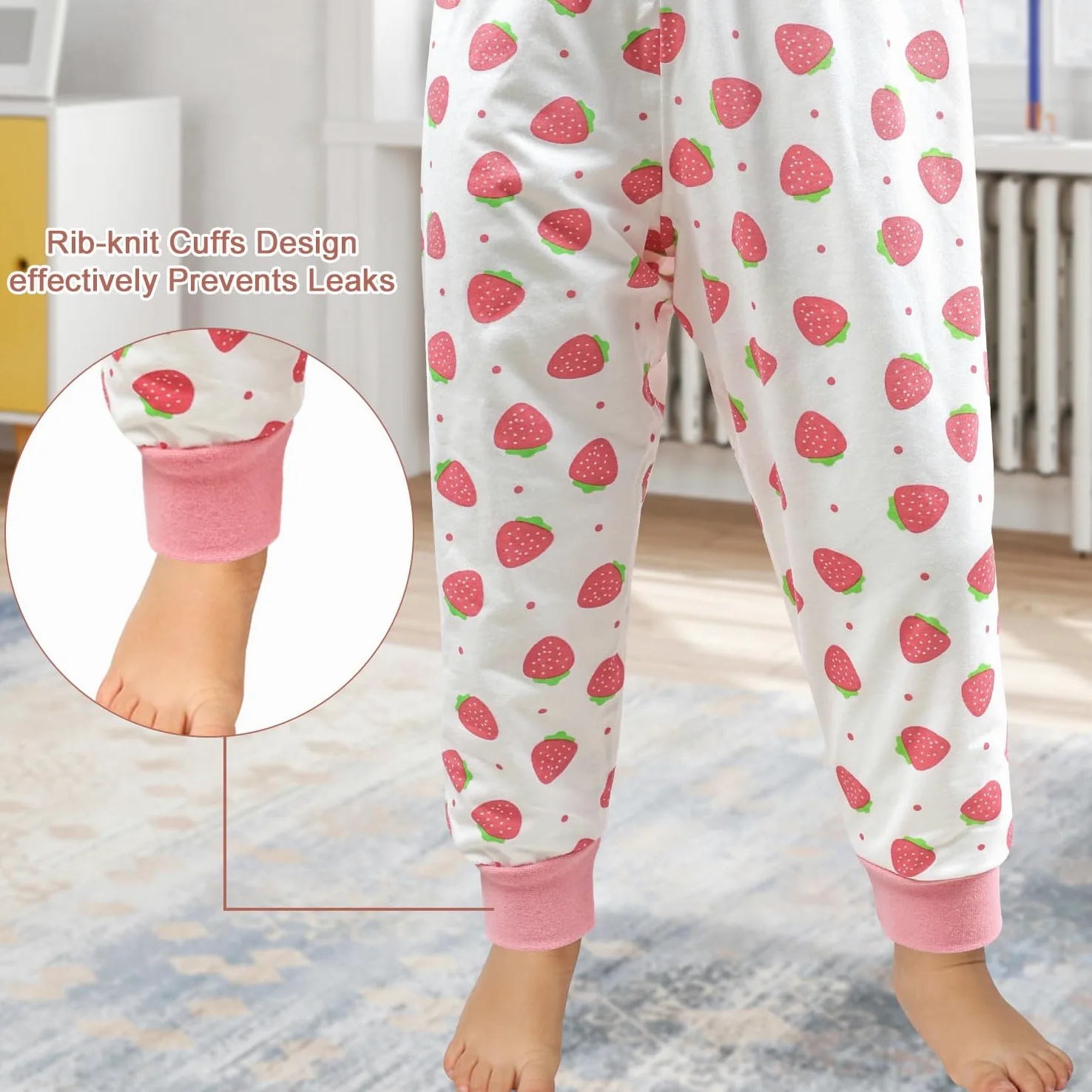 MOEMOE BABY Pantalon Propreté Enfant Nuit,Jupe Apprentissage Propreté,Pantalons de Couche, Jupe de Couche Imperméable,Pantalon Impermeable Enfant Garçon Fille,7-9 Ans,Lot de 2,Rose,XL