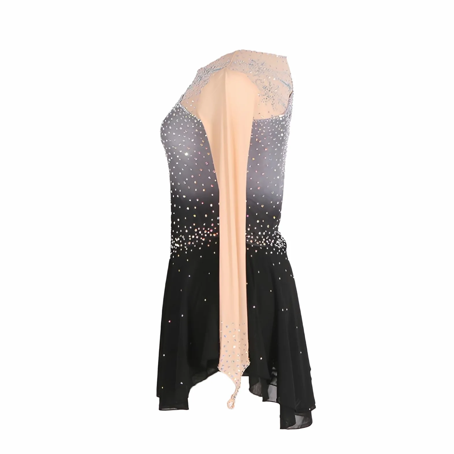 Robe De Patinage Artistique for Filles, Robe De Patinage Sur Glace Scintillante Personnalisable for La Performance Et La Compétition