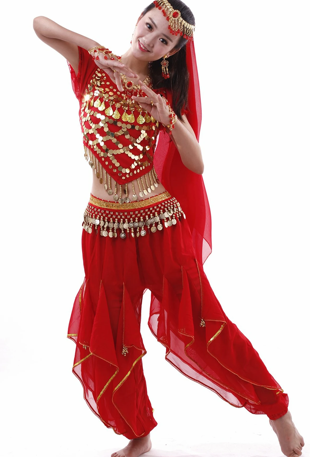 Astage Femme Indienne Belly Danse Costumes Halter Harem Pantalon Performance Set