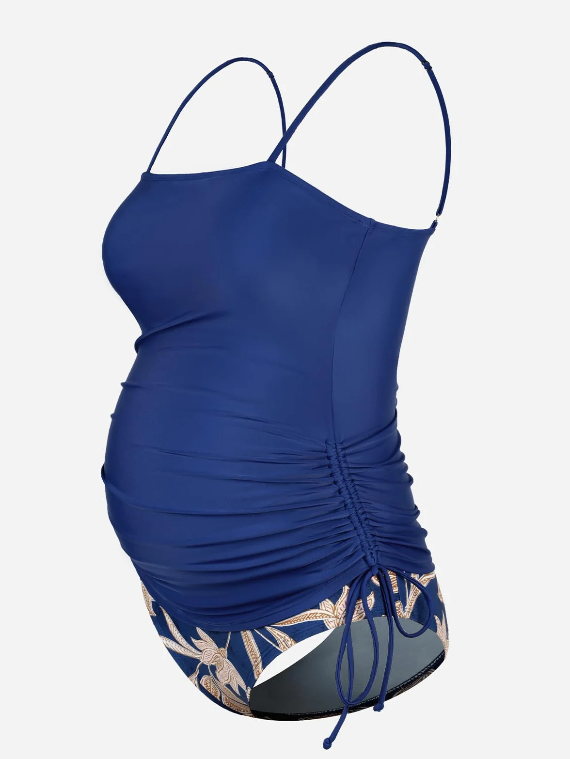 CUPSHE Tankini pour femme - Maillot de bain deux pièces - Bretelles réglables - Cordon de serrage latéral