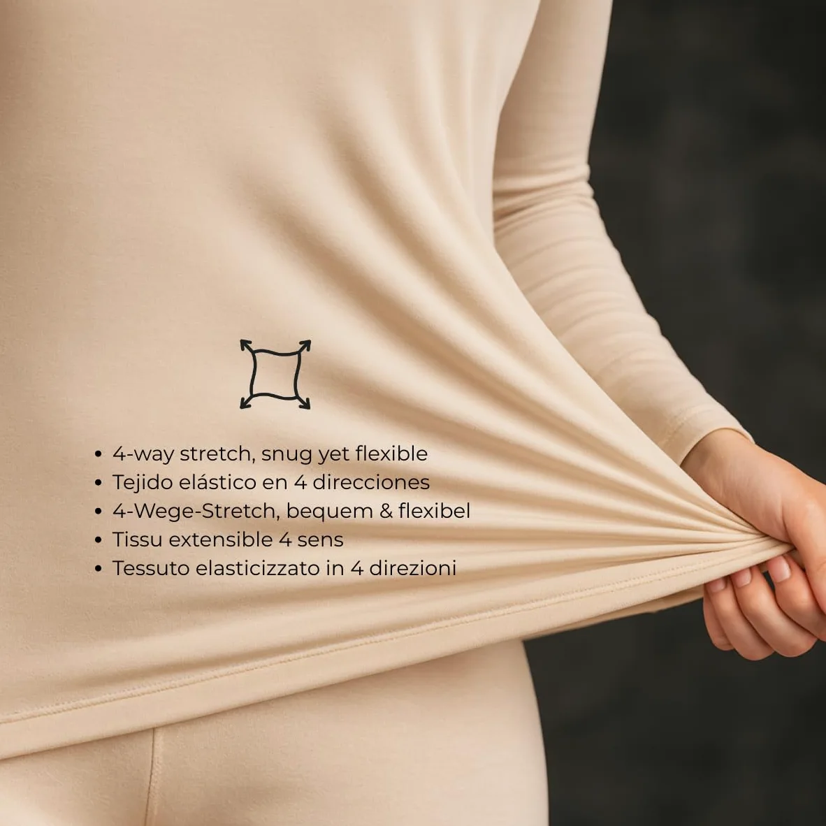 Ensemble sous-vêtements Thermiques Femme léger doublé Polaire Extensible Chaud Respirant Haut Manches Longues et Legging