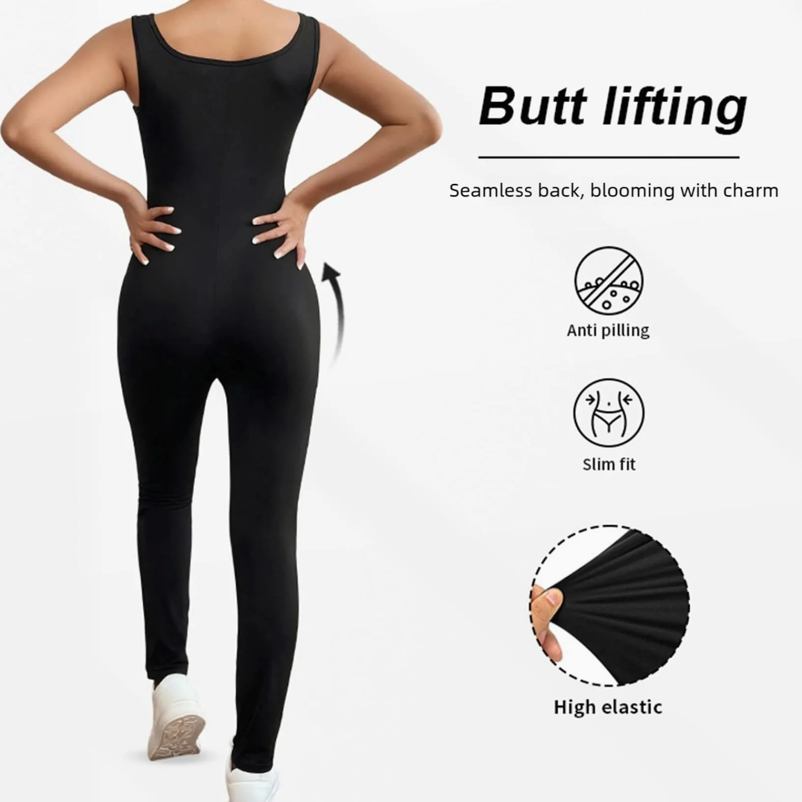 Combinaison de maternité sans manches extensible pour femme - Pour le sport, le yoga, la maternité - Avec col en U