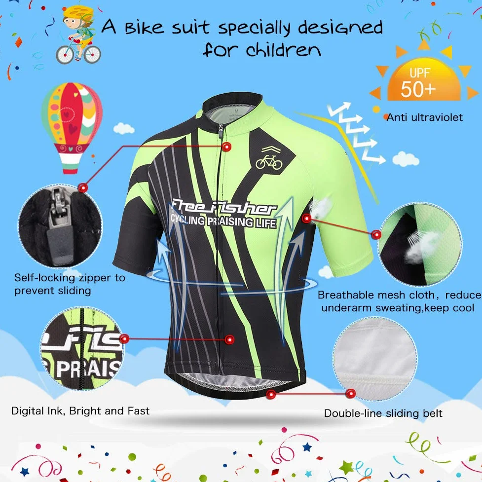Combinaison de Maillot Cyclisme Velo Pantalons pour Enfant
