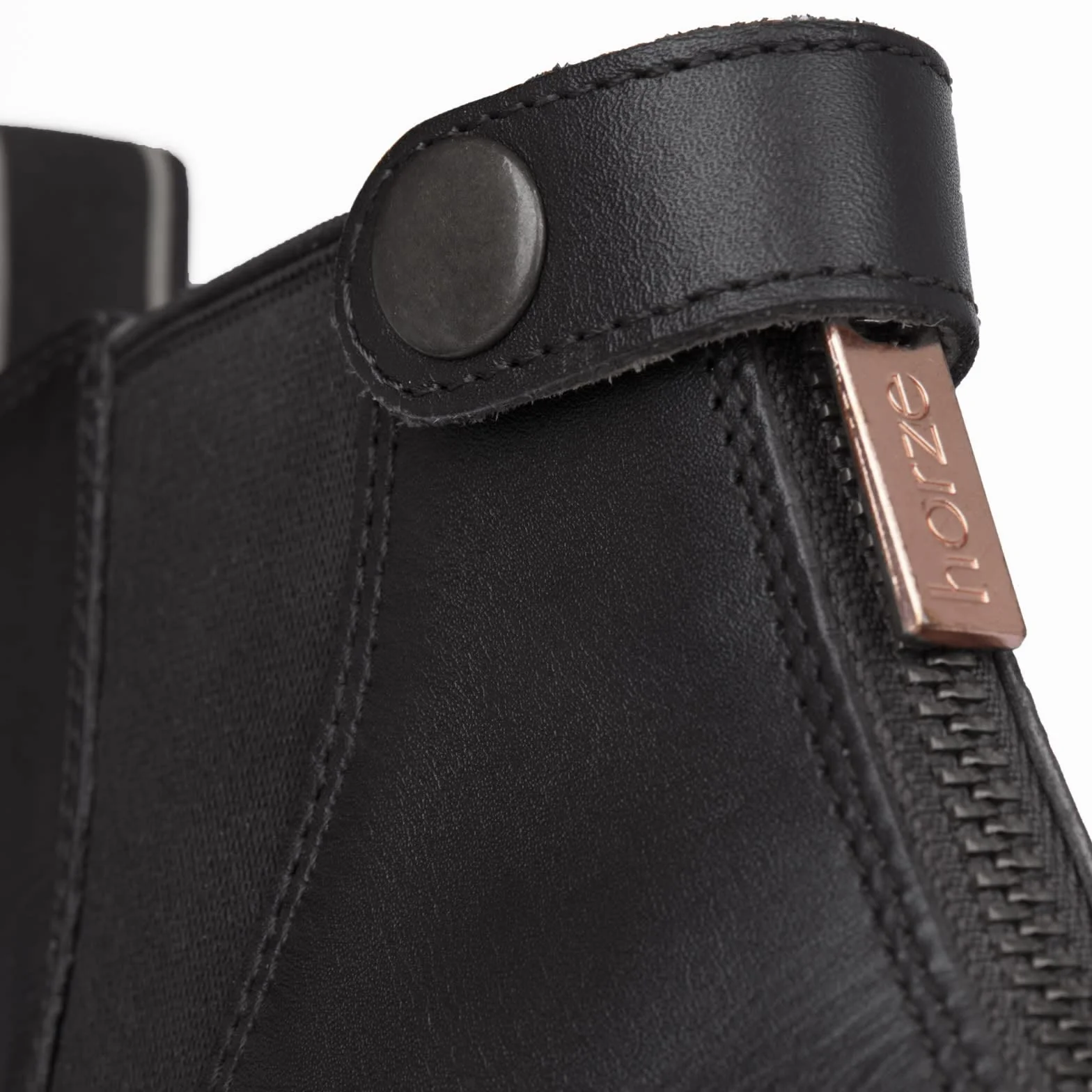 HORZE Bottines Jodphur en Cuir Rose avec Fermeture éclair sur Le Devant