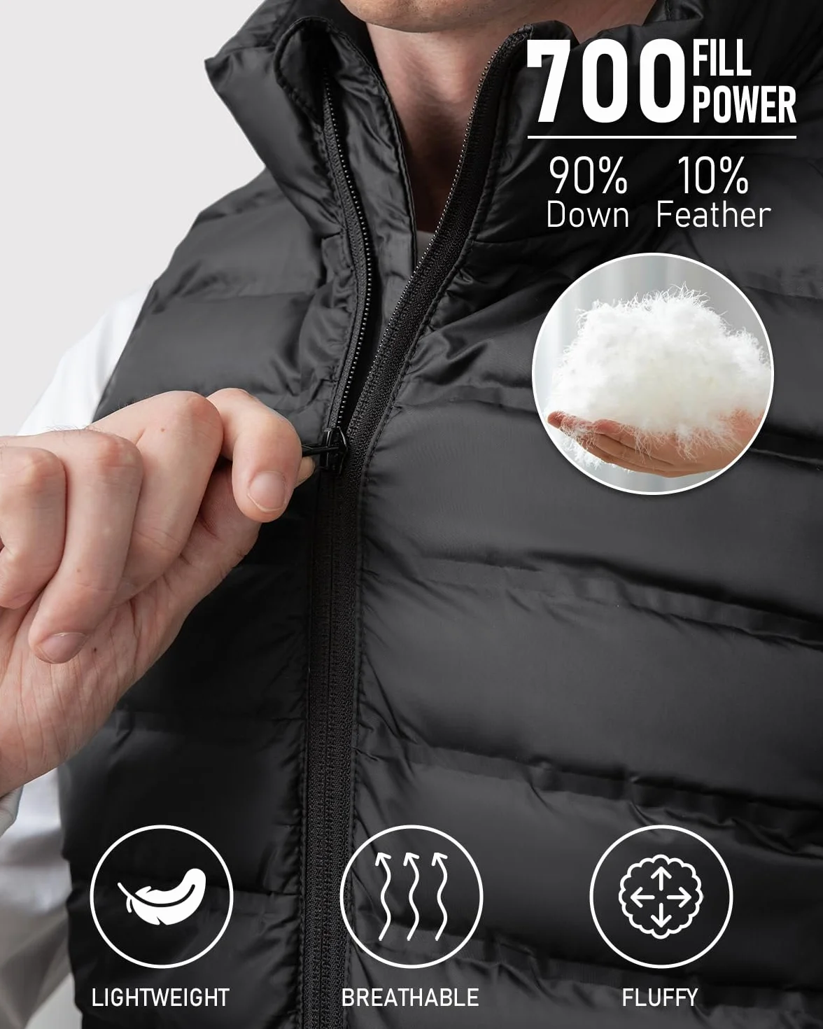 LABCOOL Gilet Chauffant, Veste Chauffante Homme Femme, Doudoune Chauffante avec 7.4V 25000mAh Batterie incluse, 3 Niveau de Chauffant, 6 Zones Chauffante, Blouson Sans Manche Chauffante