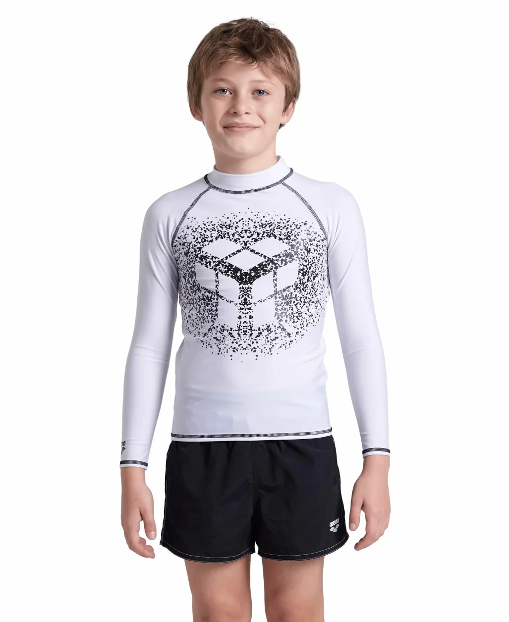 arena Unisex Jr Rash Vest L/S Graphic Rash Guard Shirt Garçon