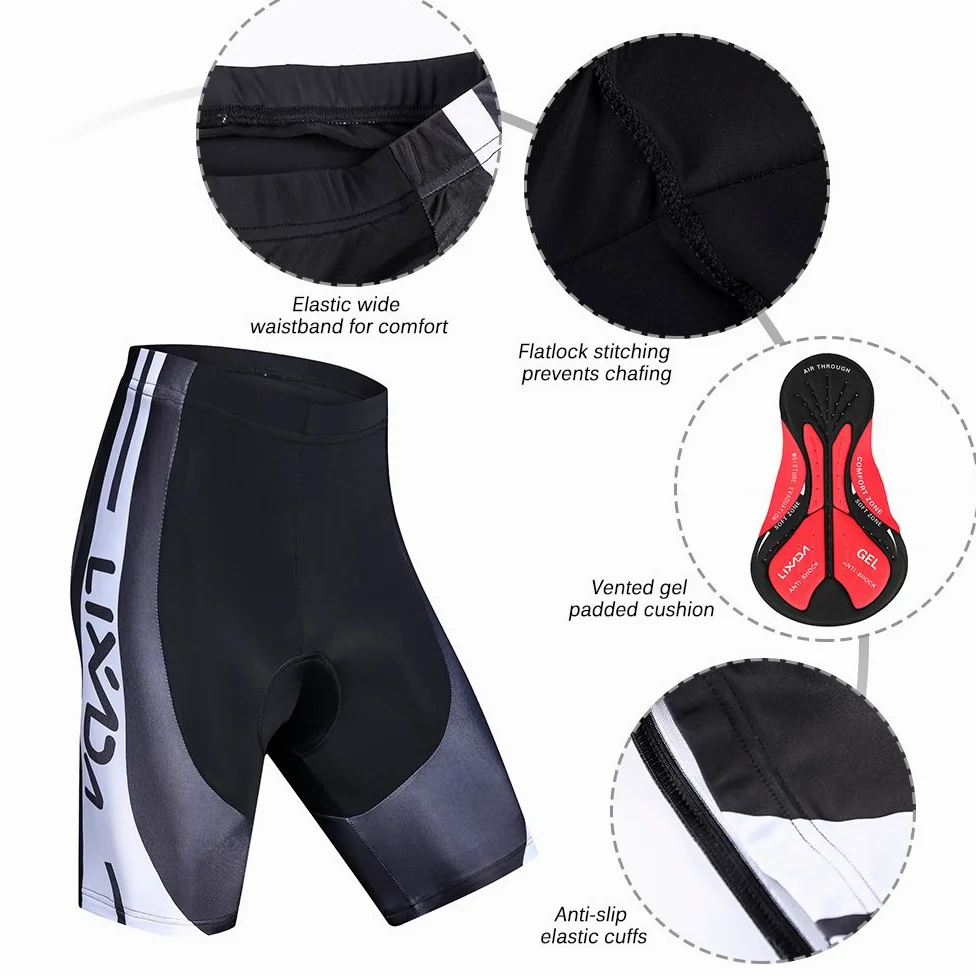 Lixada Hommes Femmes Cyclisme Maillot à Manches Courtes + Cuissard de Compression 3D Padded Short Respirant