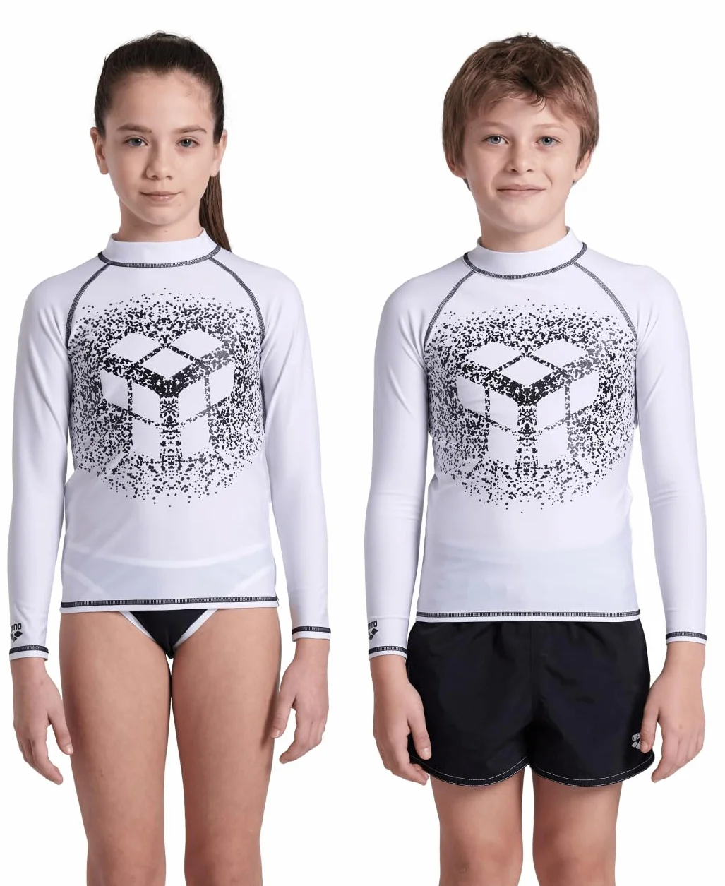 arena Unisex Jr Rash Vest L/S Graphic Rash Guard Shirt Garçon