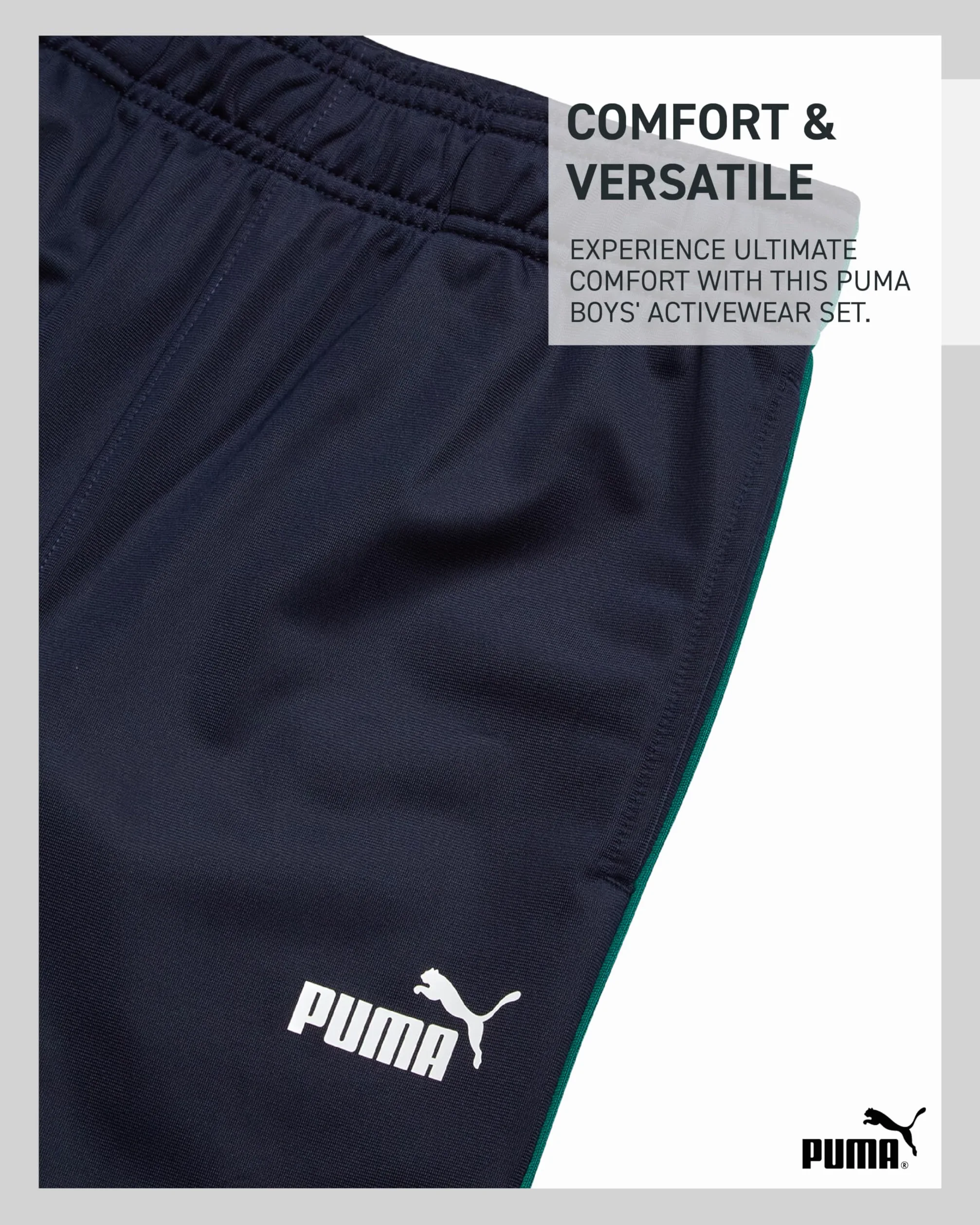 PUMA Ensemble de pantalons de survêtement pour garçons – 3 pièces pull en polaire à manches longues t-shirt et pantalon de jogging pour enfants (8-16)