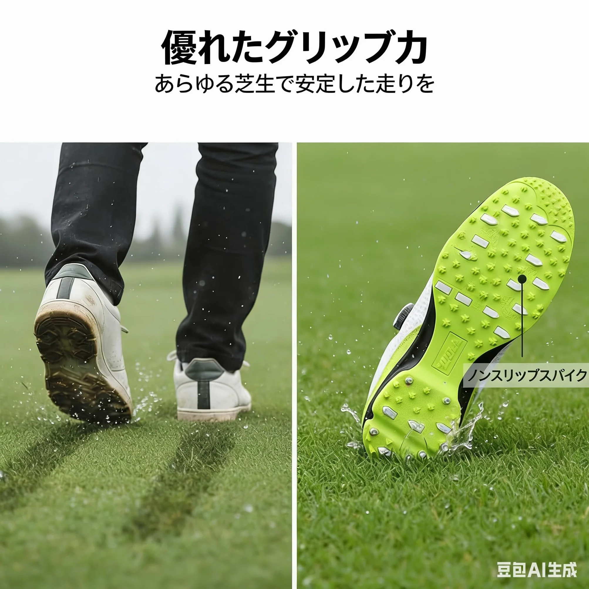Chaussures de Golf Imperméables Anti-dérapage pour Hommes avec Système de Dentelle
