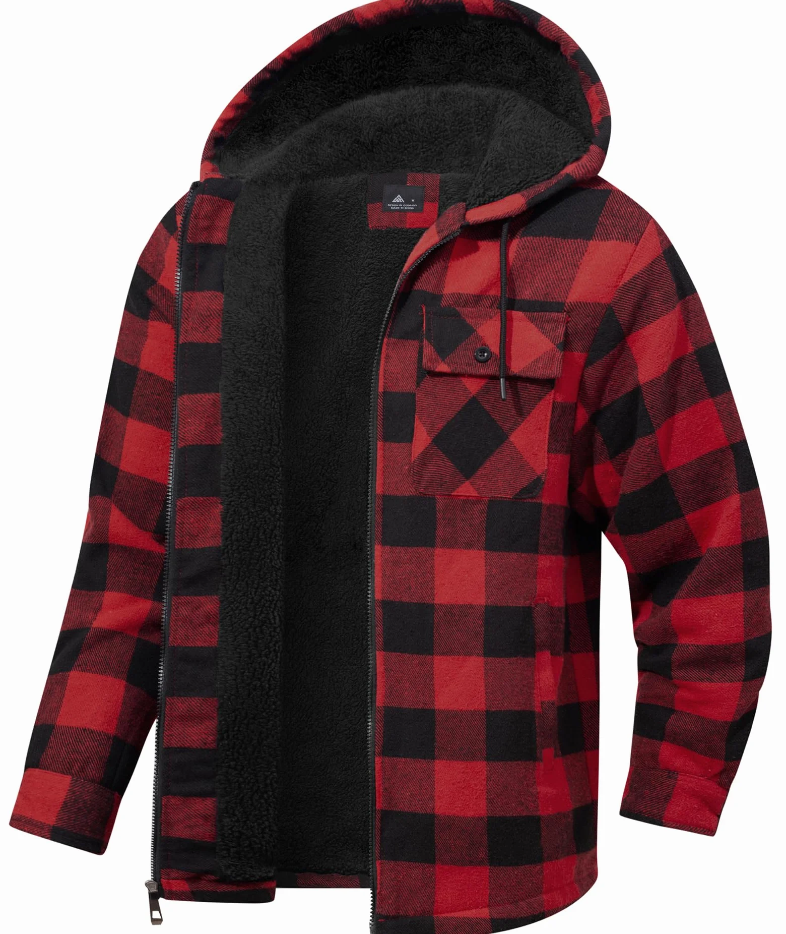 SwissWell Chemise pour Homme Épaissir Veste Flanelle Carreaux Doublure Peluche Loisirs Doublée Sweat à Capuche Homme Polaire Veste D'hiver Avec Poches