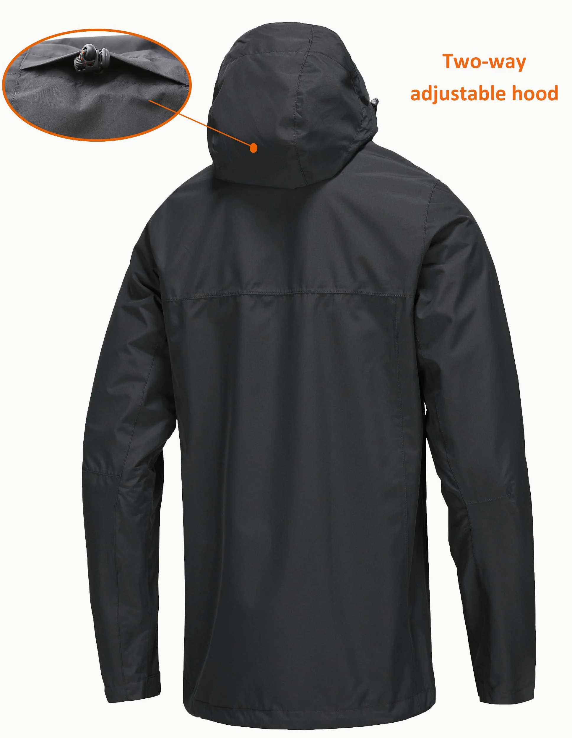 NORDIC OUTLAND Veste de pluie légère à capuche imperméable et respirante pour homme pour randonnée en montagne