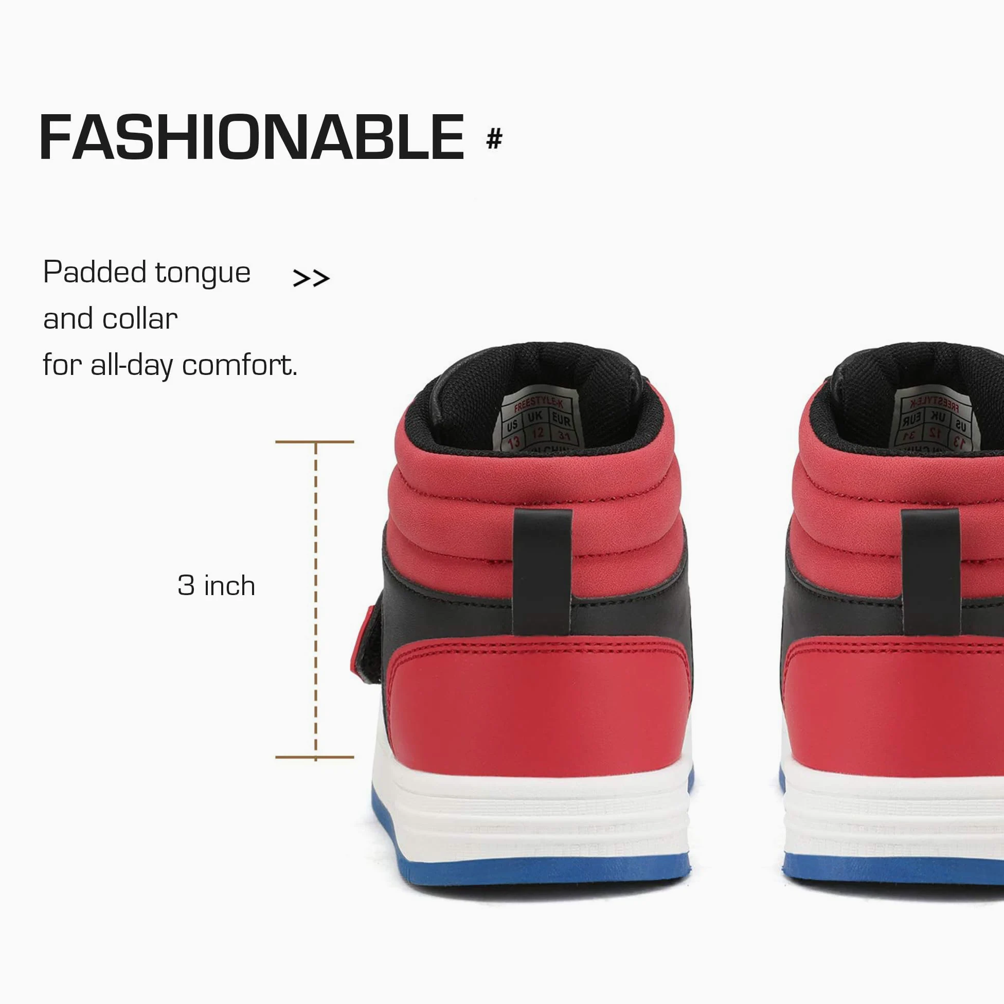 DREAM PAIRS Baskets Montantes Garçon Fille, Chaussures de Basketball et Sport Enfant, Sneakers Hautes Confortables pour Activités et Jeu Quotidien