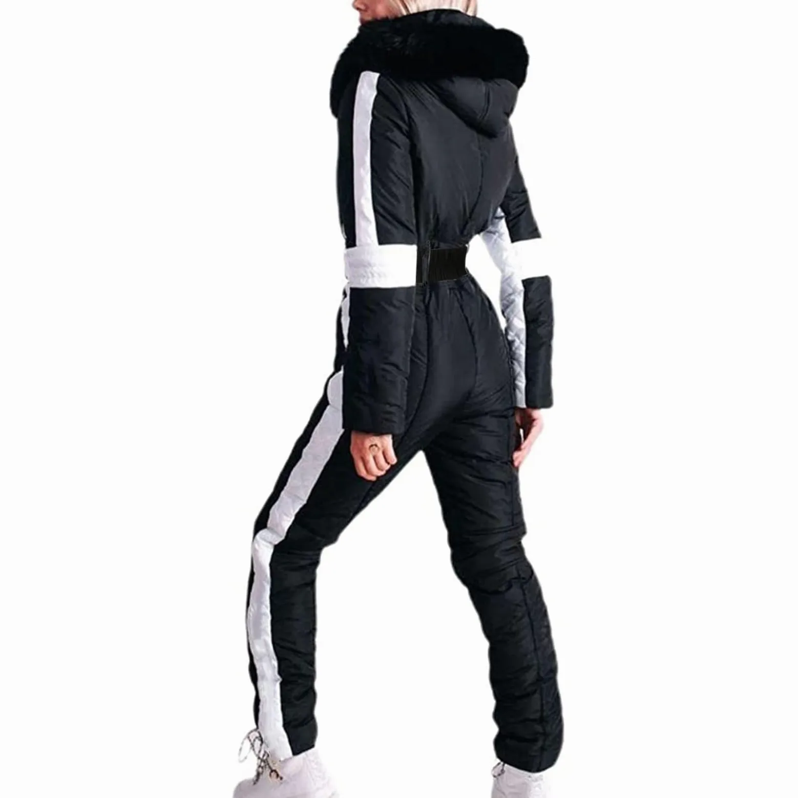 Générique Combinaison de Ski pour Femme Une Pièce Combinaison de Neige Chaude Combinaisons Ski Hiver Imperméable Veste Snowboard Longue Combinaisons Ski Chaud 2026 pour Sports Neige Capuche