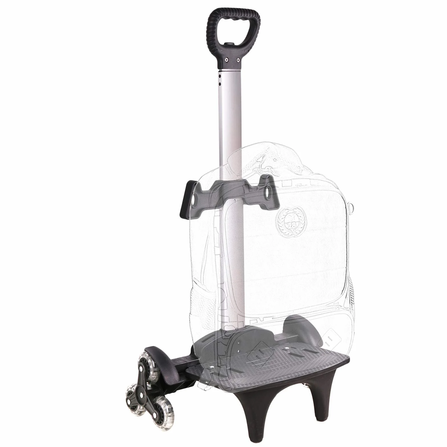 Amythe Chariot pour Sacs à Dos, Trolley Alliage d'aluminium à 6 Roues Chariots Pliable pour Fille Garcon l'école ou Les Voyages