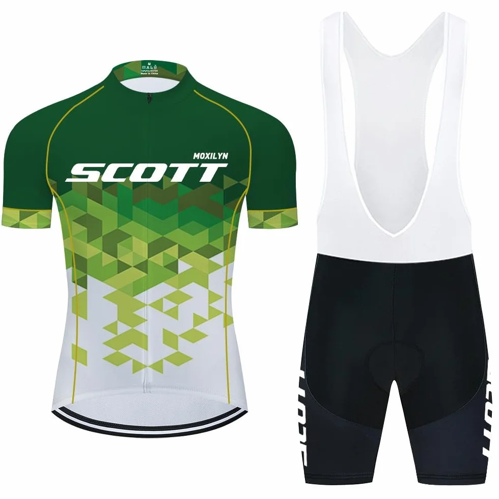 Moxilyn Maillot de Cyclisme + Cuissard Homme Tenue Cycliste Respirant Manche Courte Séchage Rapide T-Shirt VTT Velo de Route