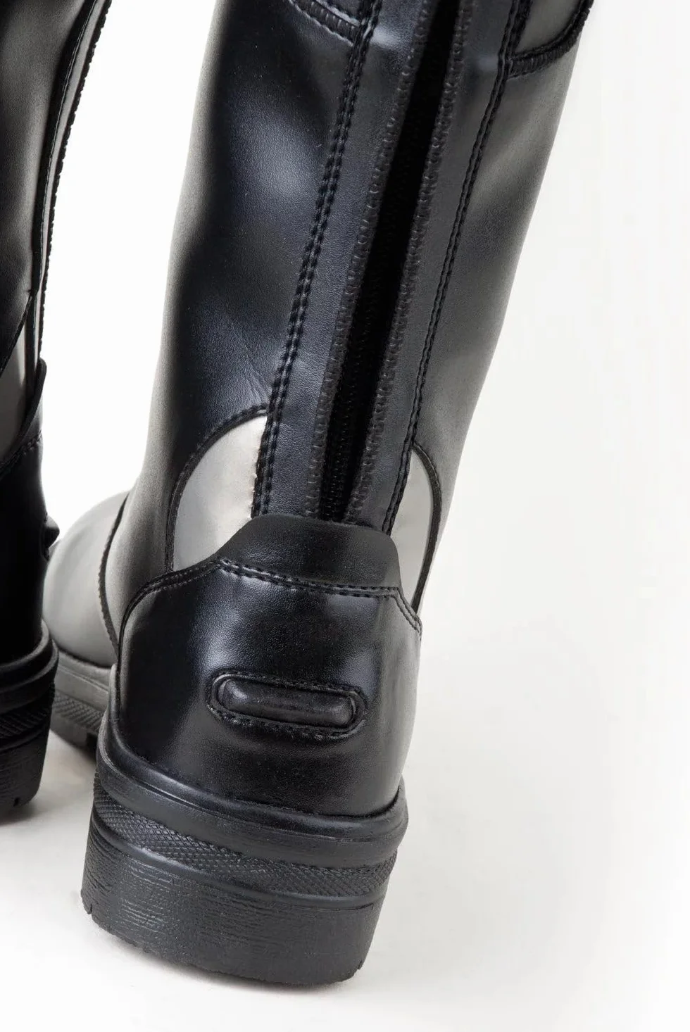 Rhinegold Nebraska Equestrian Horse Riding Long Boots - Black - Unisex Synthetic Knee High Boots for Men & Women with Rear Zip. Knee High Boots.