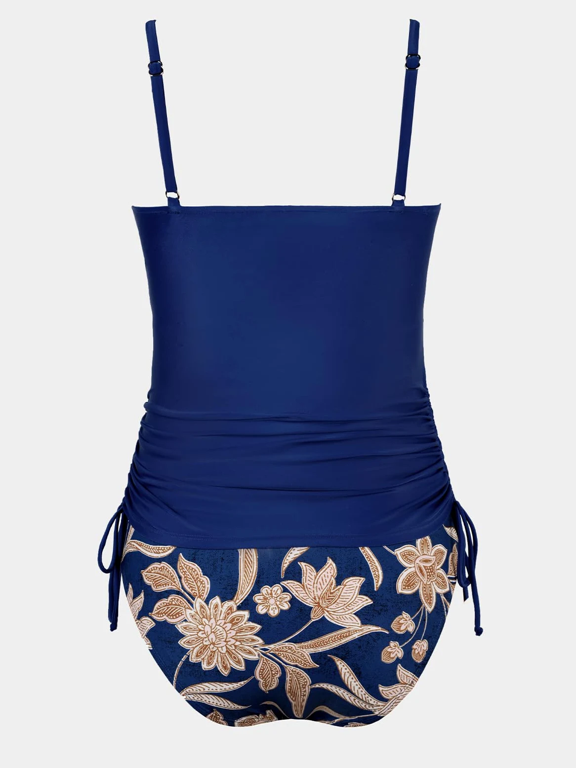 CUPSHE Tankini pour femme - Maillot de bain deux pièces - Bretelles réglables - Cordon de serrage latéral