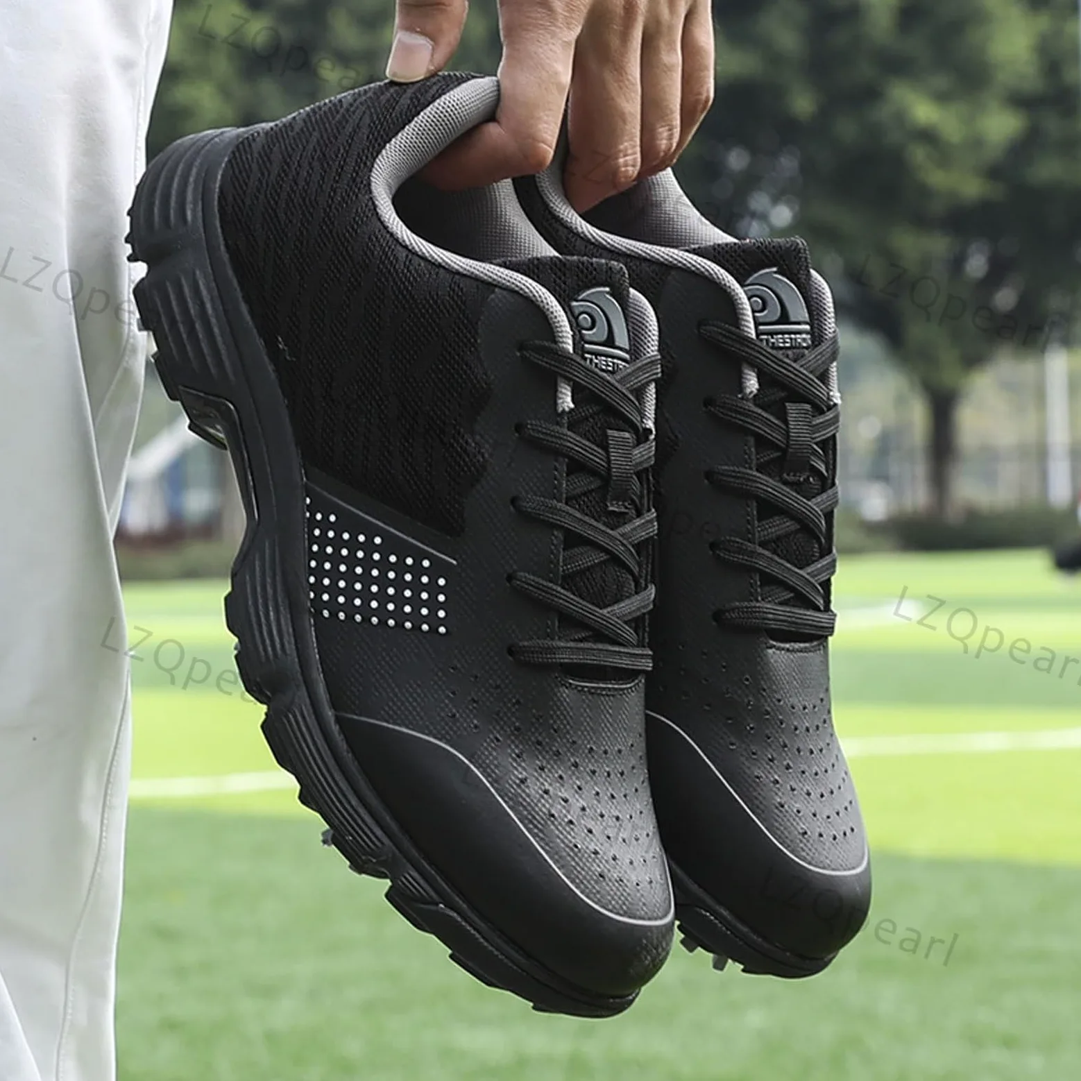 LZQpearl Chaussures De Golf Unisex, Bottes Toutes Saisons pour Hommes, Baskets Lacets Antidérapantes Classiques, Professionnelles