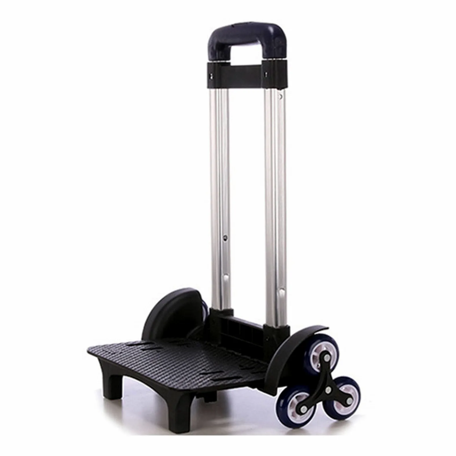 Chariot pliable à 6 roues en alliage d'aluminium pour étudiant - Bleu foncé/rose - Style moderne - Idéal pour les sacs d'école