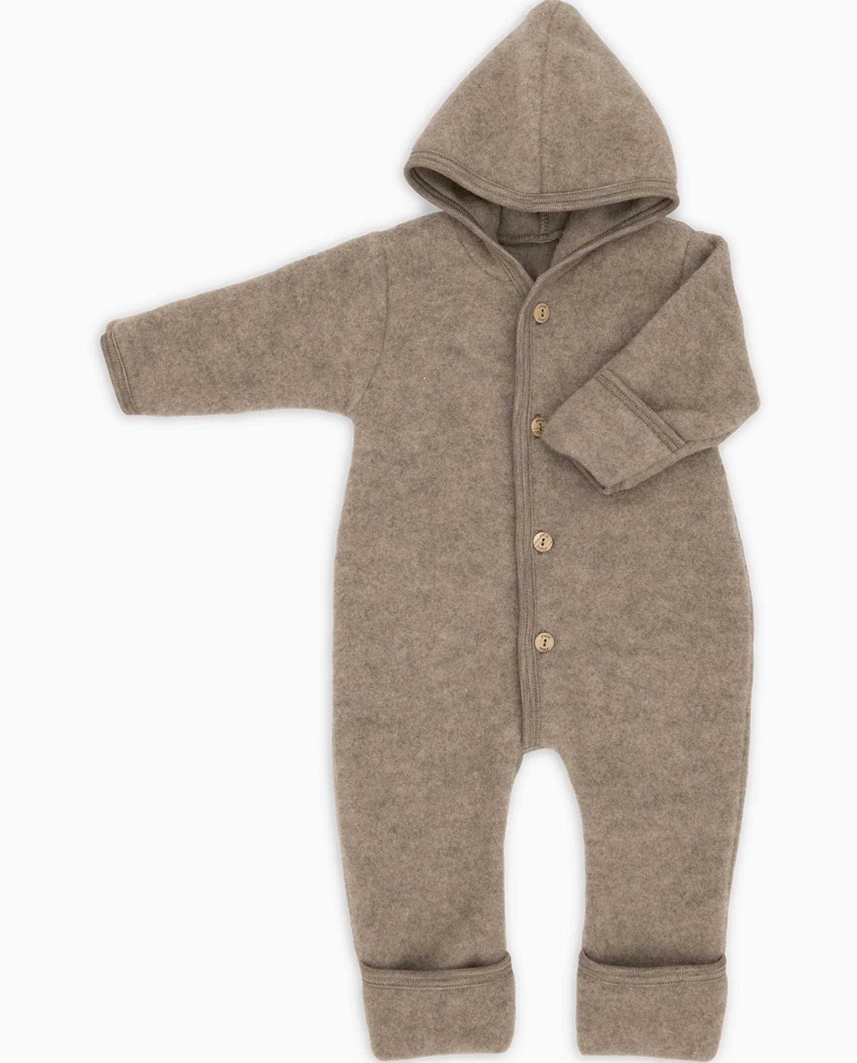 Engel Natur Combinaison avec Capuche 100% Laine Vierge et Polaire
