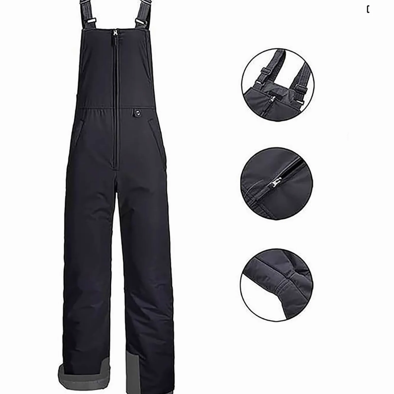 Generisch Pantalon de ski 2025 pour garçons et filles - Salopette de snowboard cargo en plein air avec genoux renforcés - Taille réglable XL - Grandes tailles disponibles pour enfants